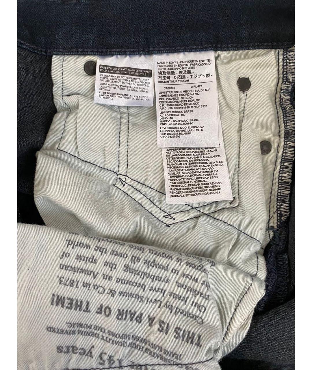 LEVI'S Темно-синие хлопковые джинсы, фото 4