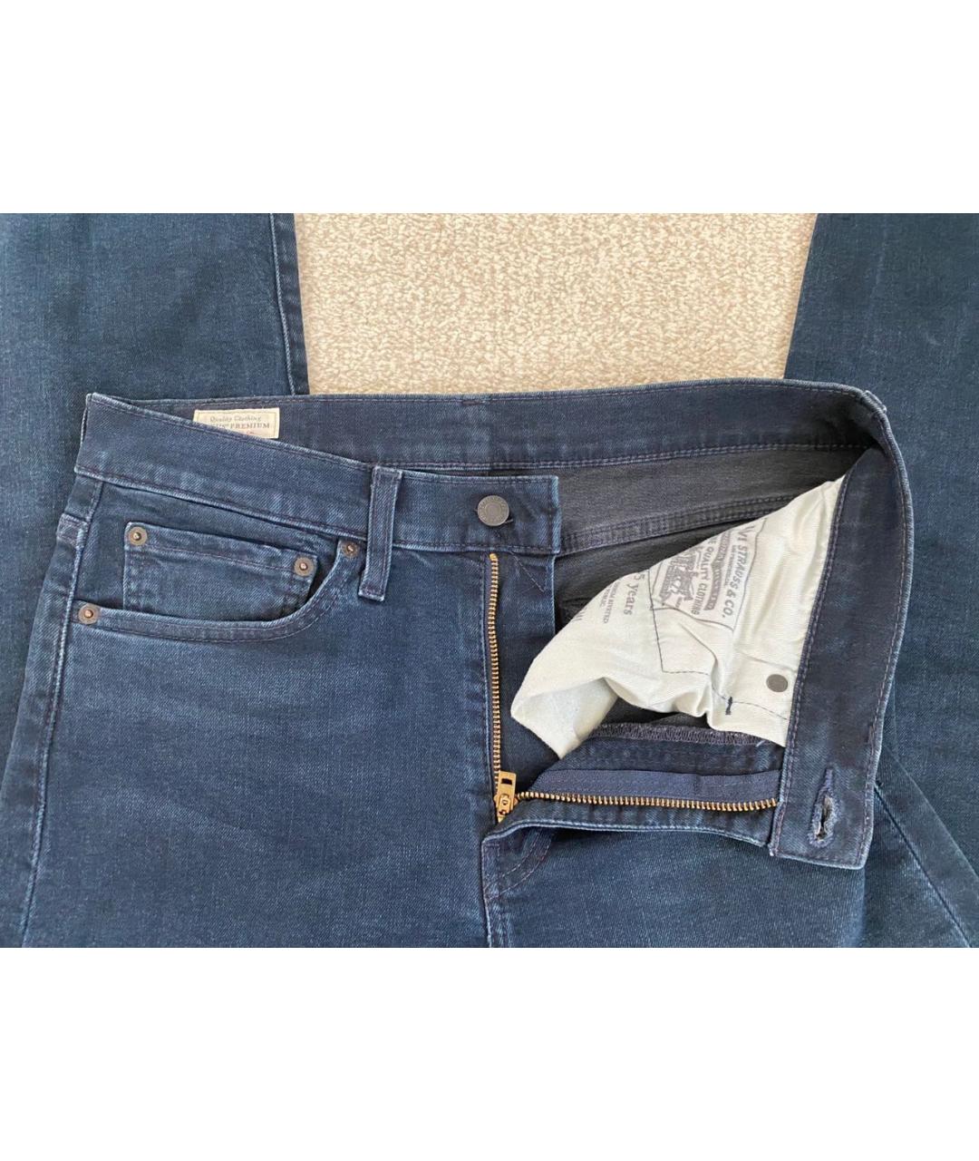 LEVI'S Темно-синие хлопковые джинсы, фото 3