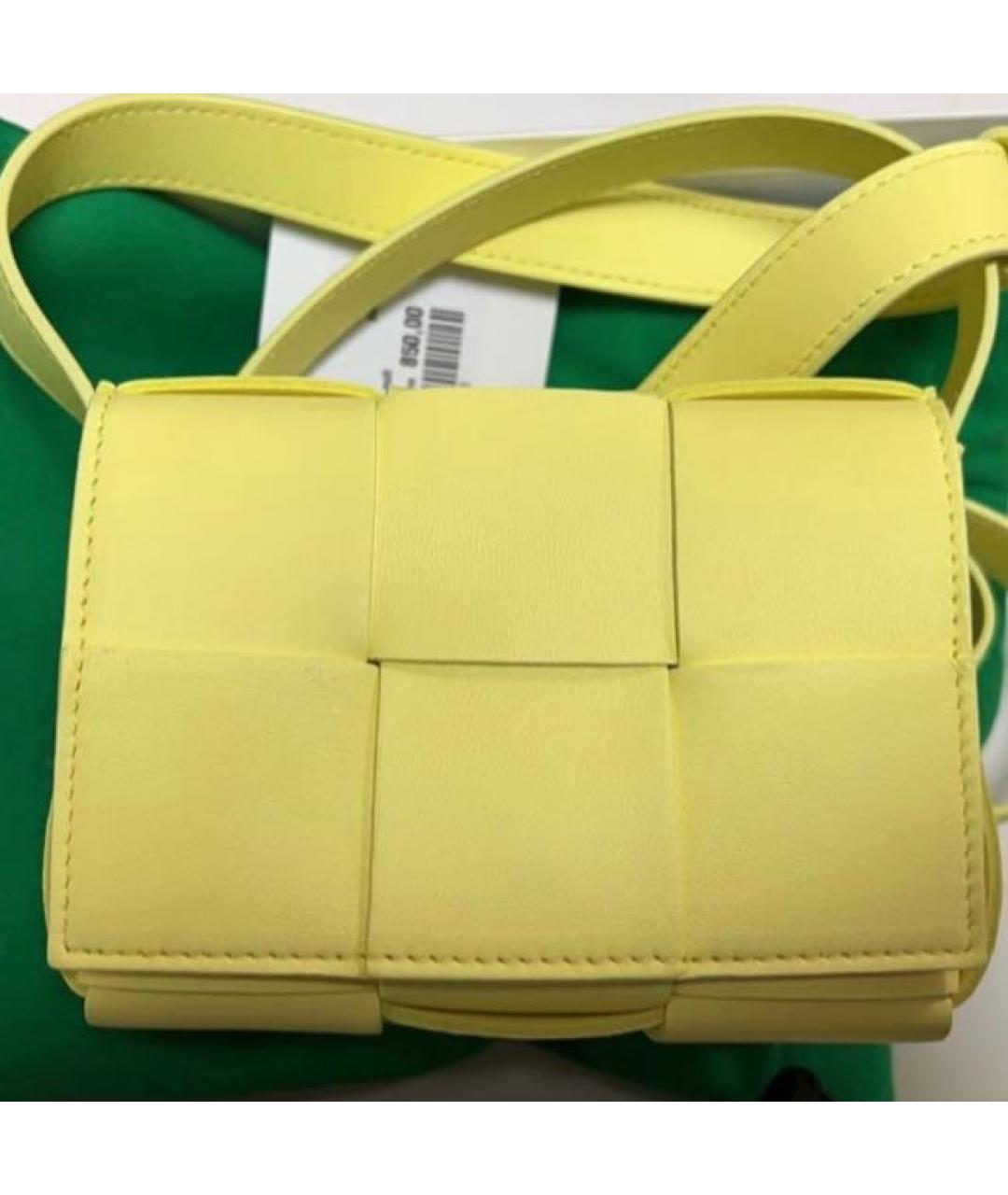 BOTTEGA VENETA Желтая кожаная сумка через плечо, фото 2