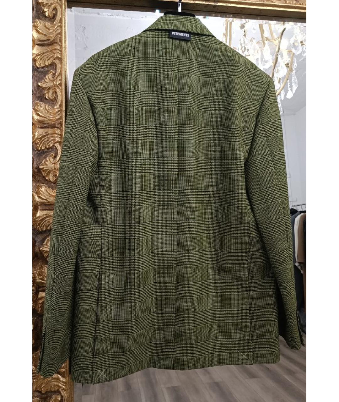 VETEMENTS Зеленый шерстяной костюм с брюками, фото 4