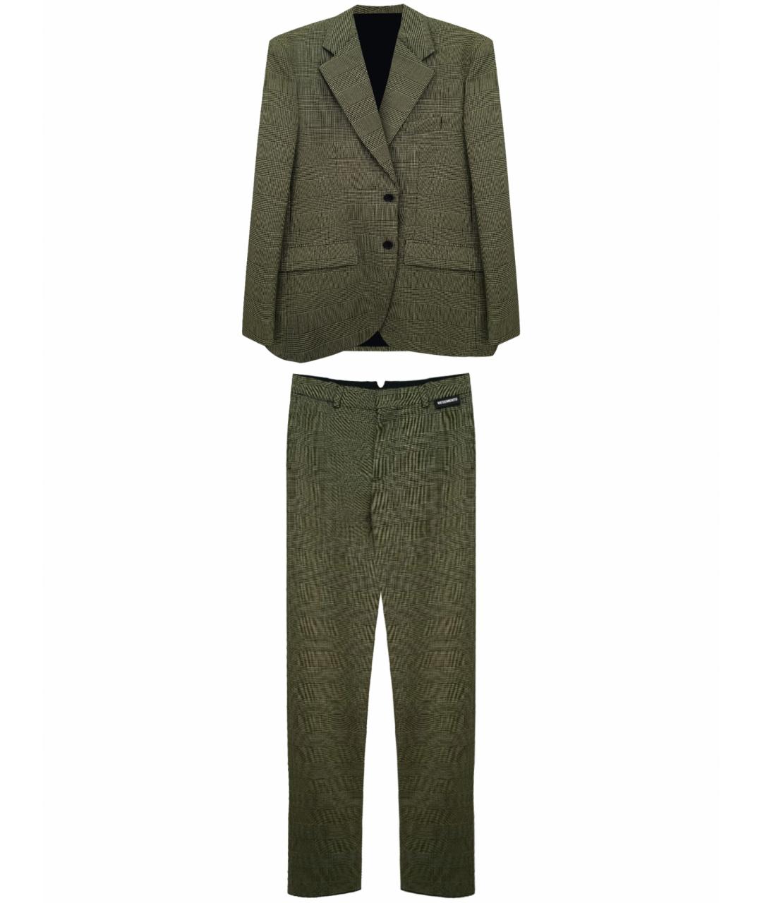VETEMENTS Зеленый шерстяной костюм с брюками, фото 1