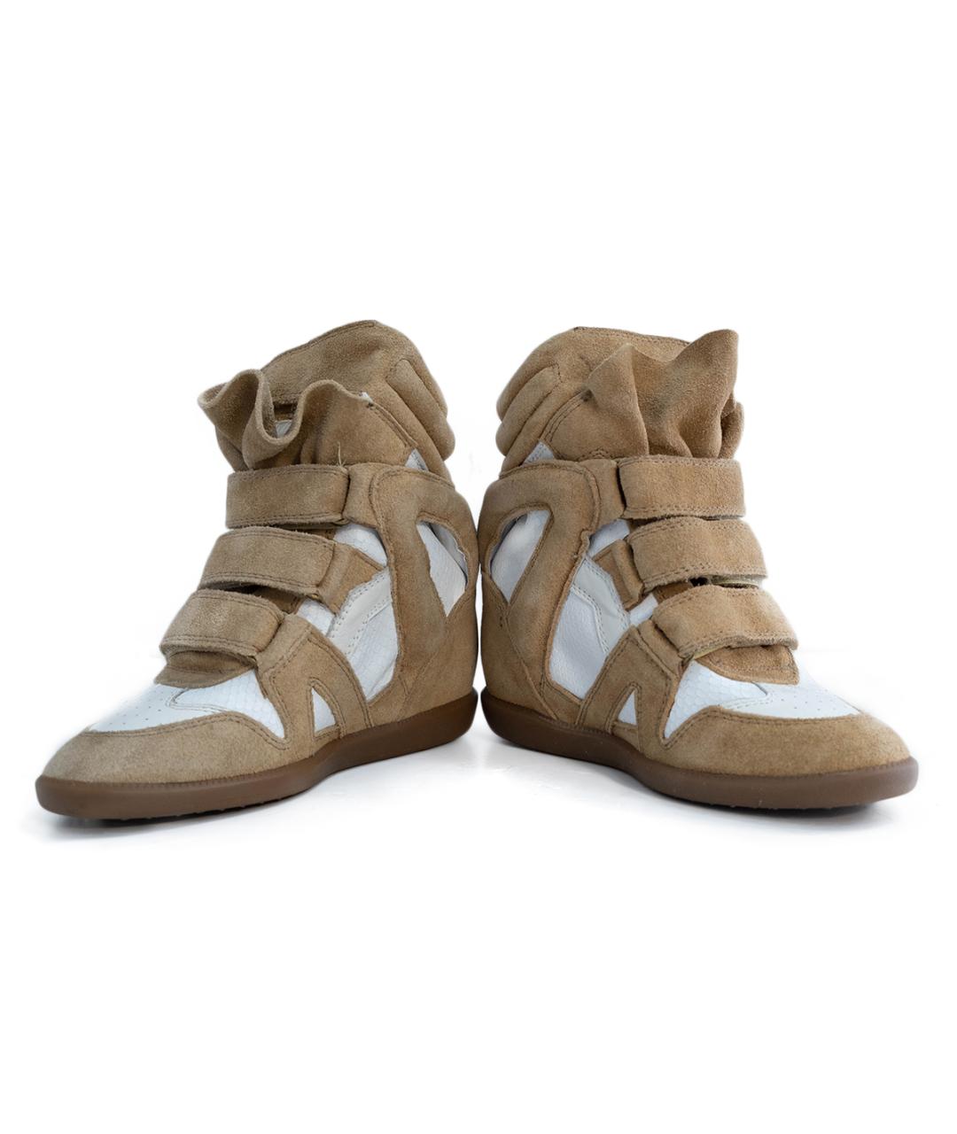 ISABEL MARANT Бежевые кожаные кроссовки, фото 4
