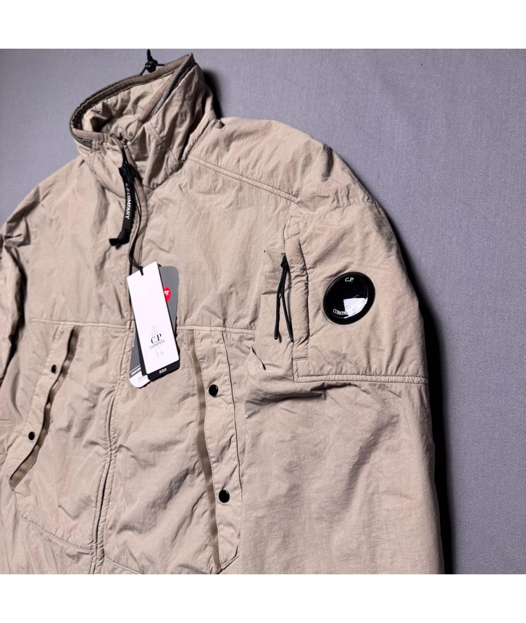 CP COMPANY Бежевая полиэстеровая куртка, фото 2