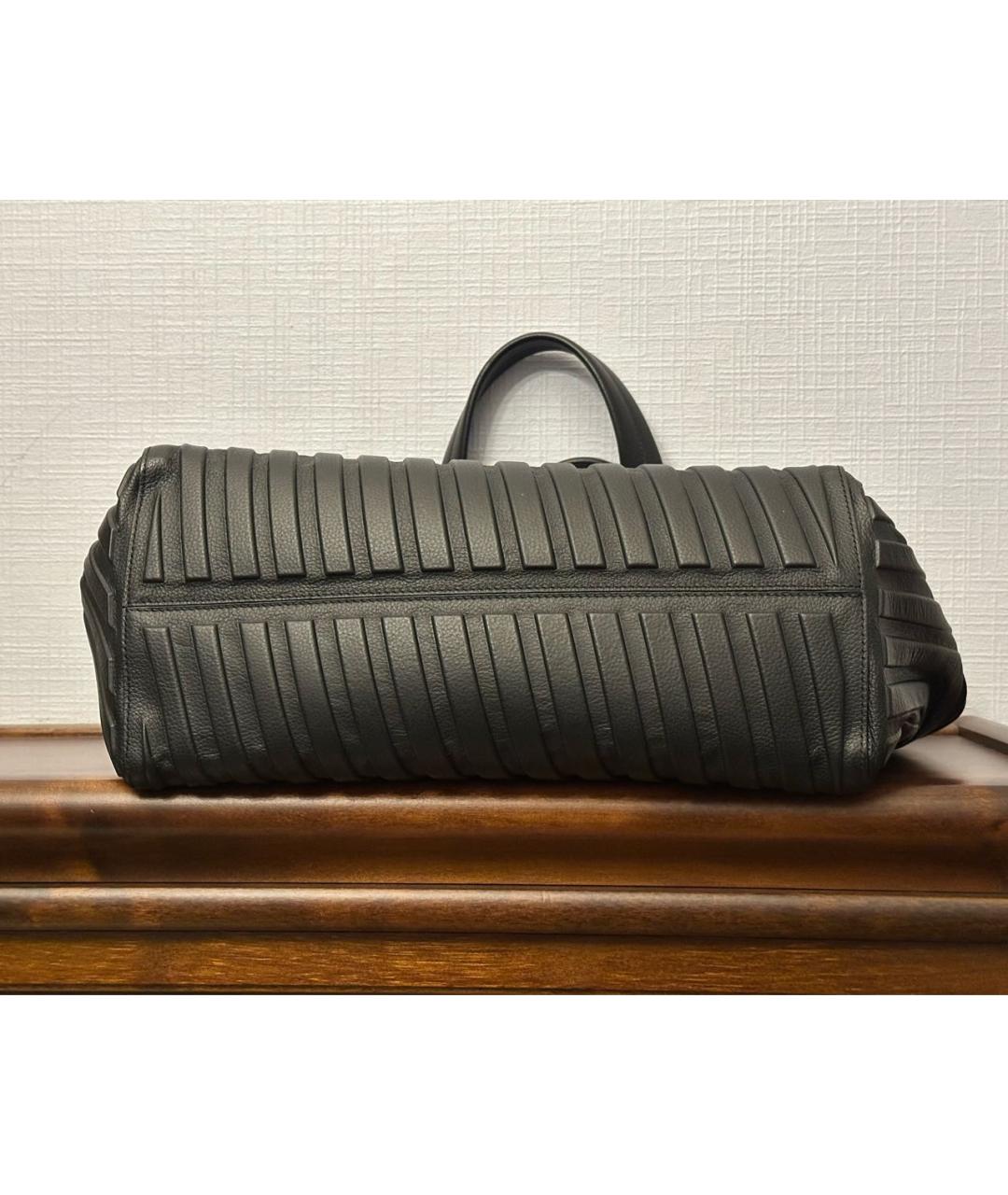 BALENCIAGA Черная кожаная сумка тоут, фото 8