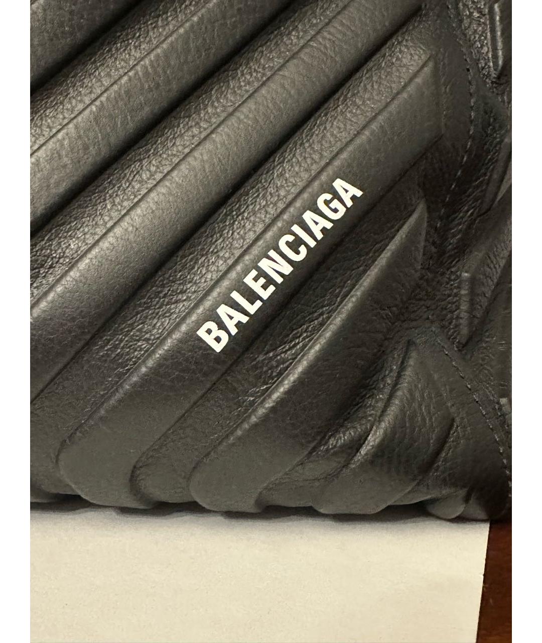 BALENCIAGA Черная кожаная сумка тоут, фото 4