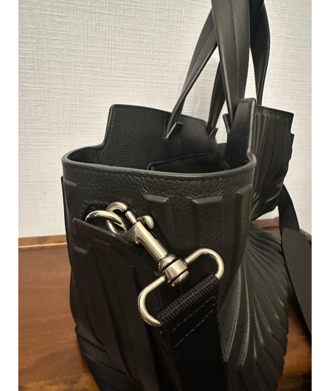 BALENCIAGA Черная кожаная сумка тоут, фото 5