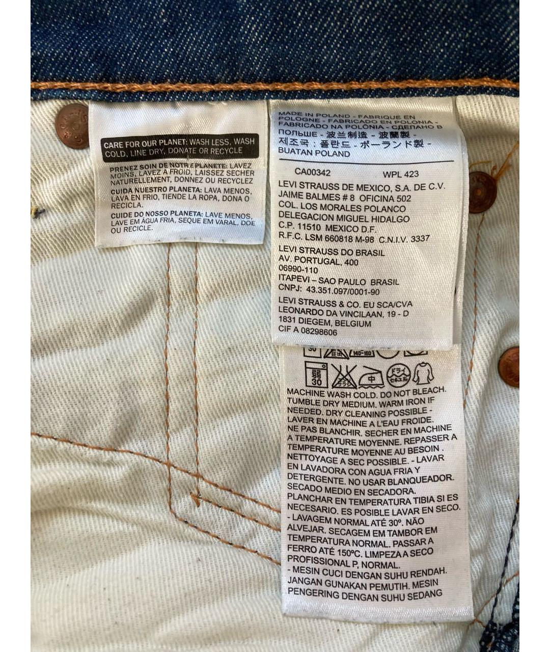LEVI'S Темно-синие хлопковые джинсы слим, фото 3