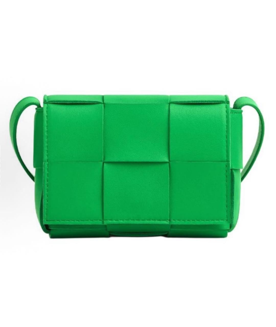 BOTTEGA VENETA Зеленая кожаная сумка через плечо, фото 1