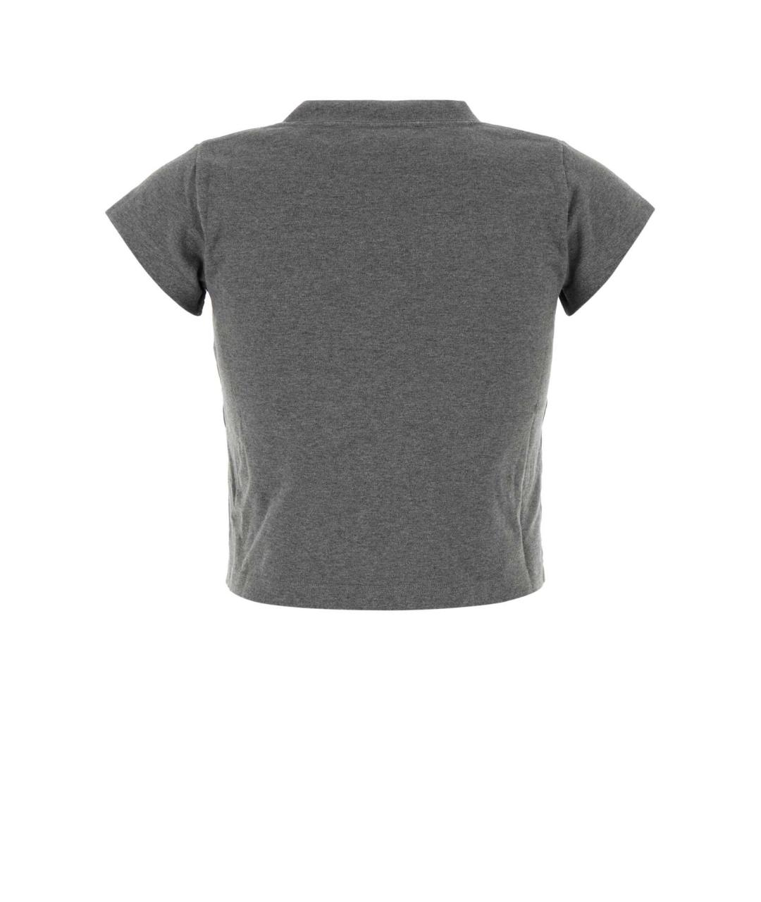 BALENCIAGA Серая хлопковая футболка, фото 2