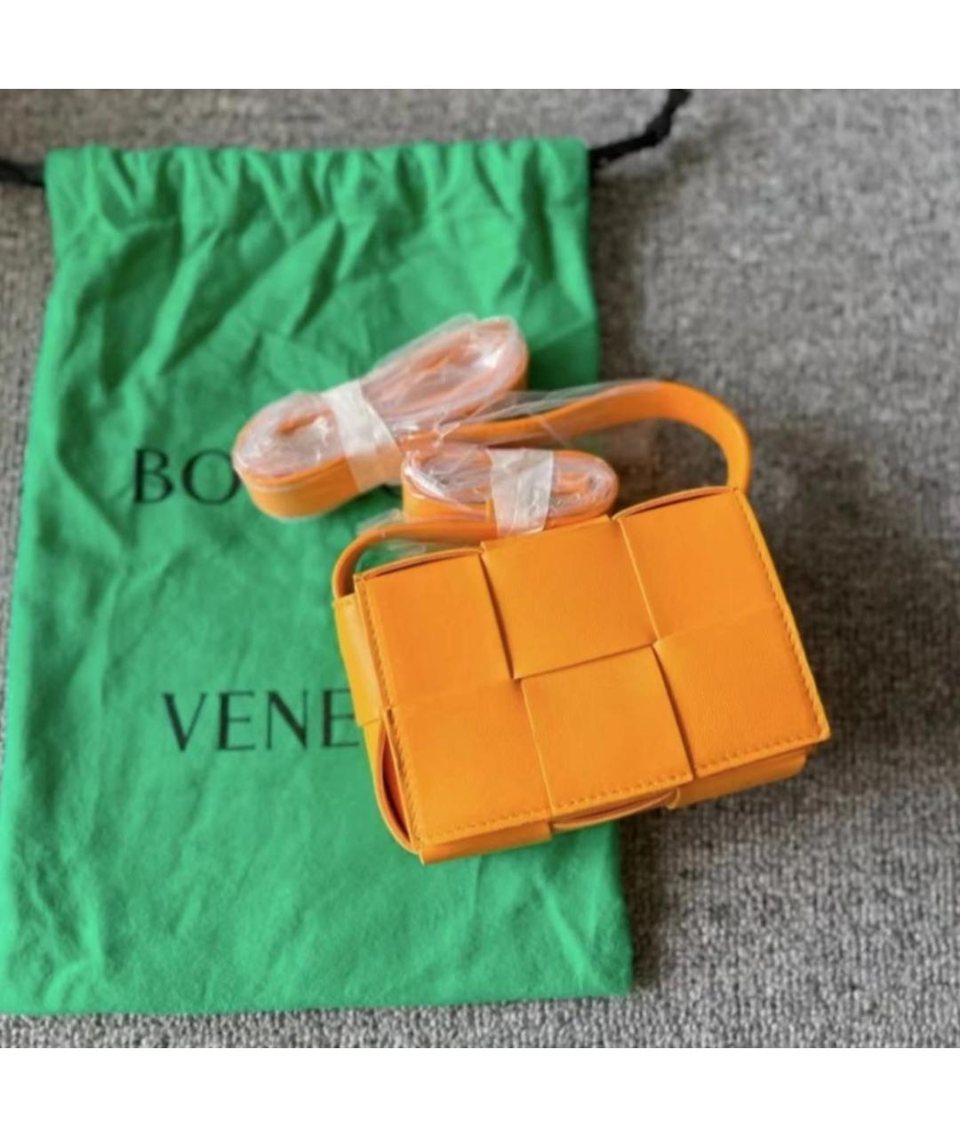 BOTTEGA VENETA Оранжевая кожаная сумка через плечо, фото 3