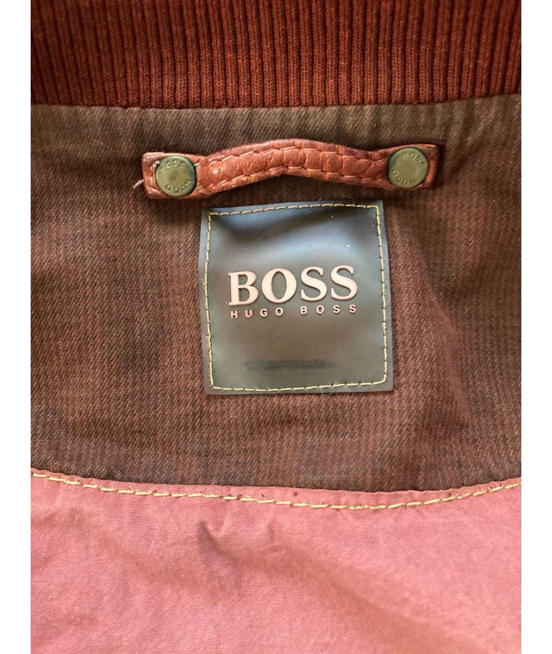 HUGO BOSS Бордовая кожаная куртка, фото 3