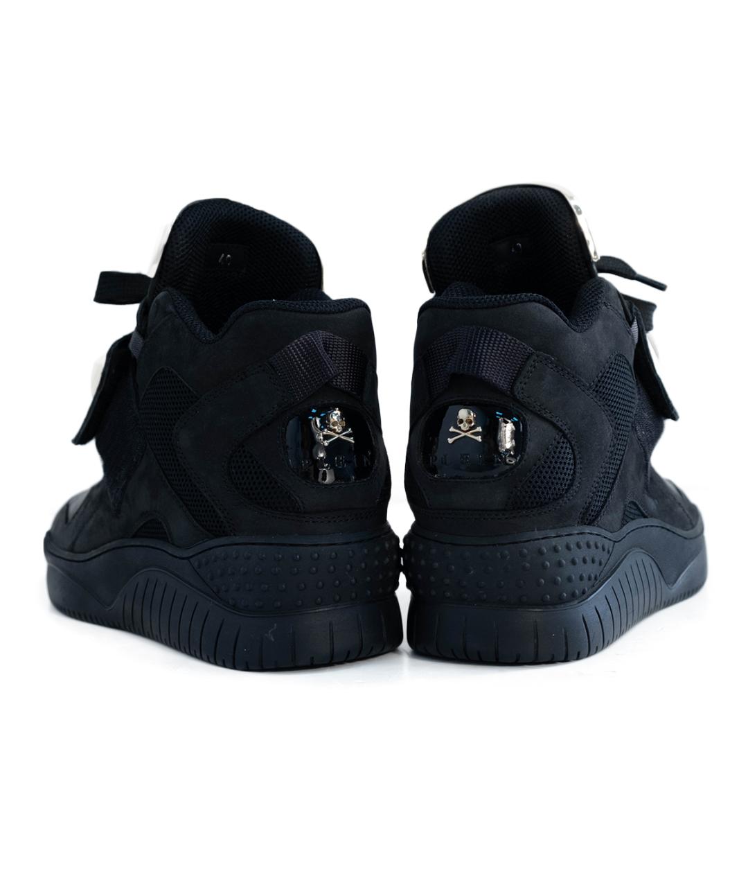 PHILIPP PLEIN Черные кожаные кеды, фото 5