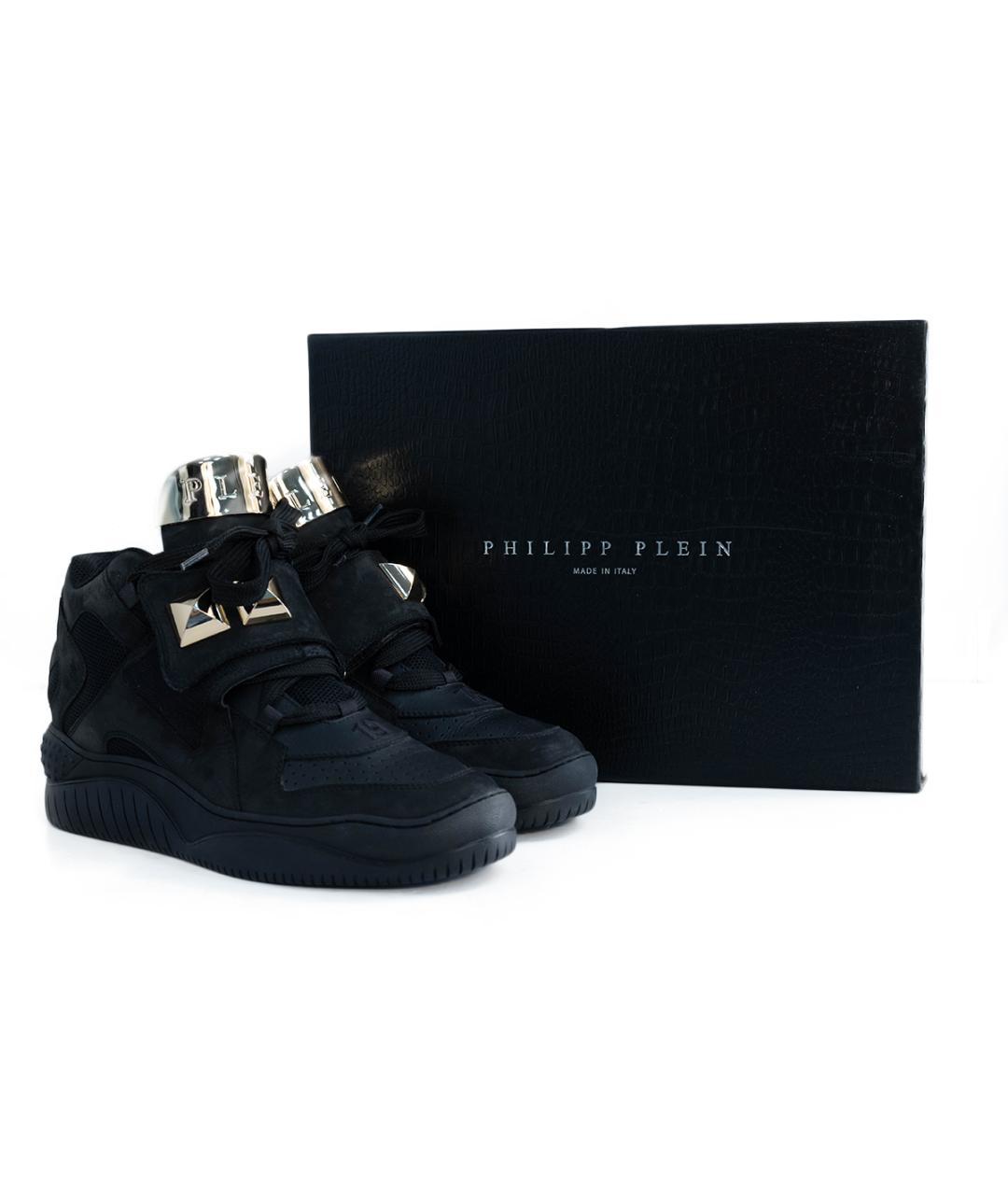 PHILIPP PLEIN Черные кожаные кеды, фото 6