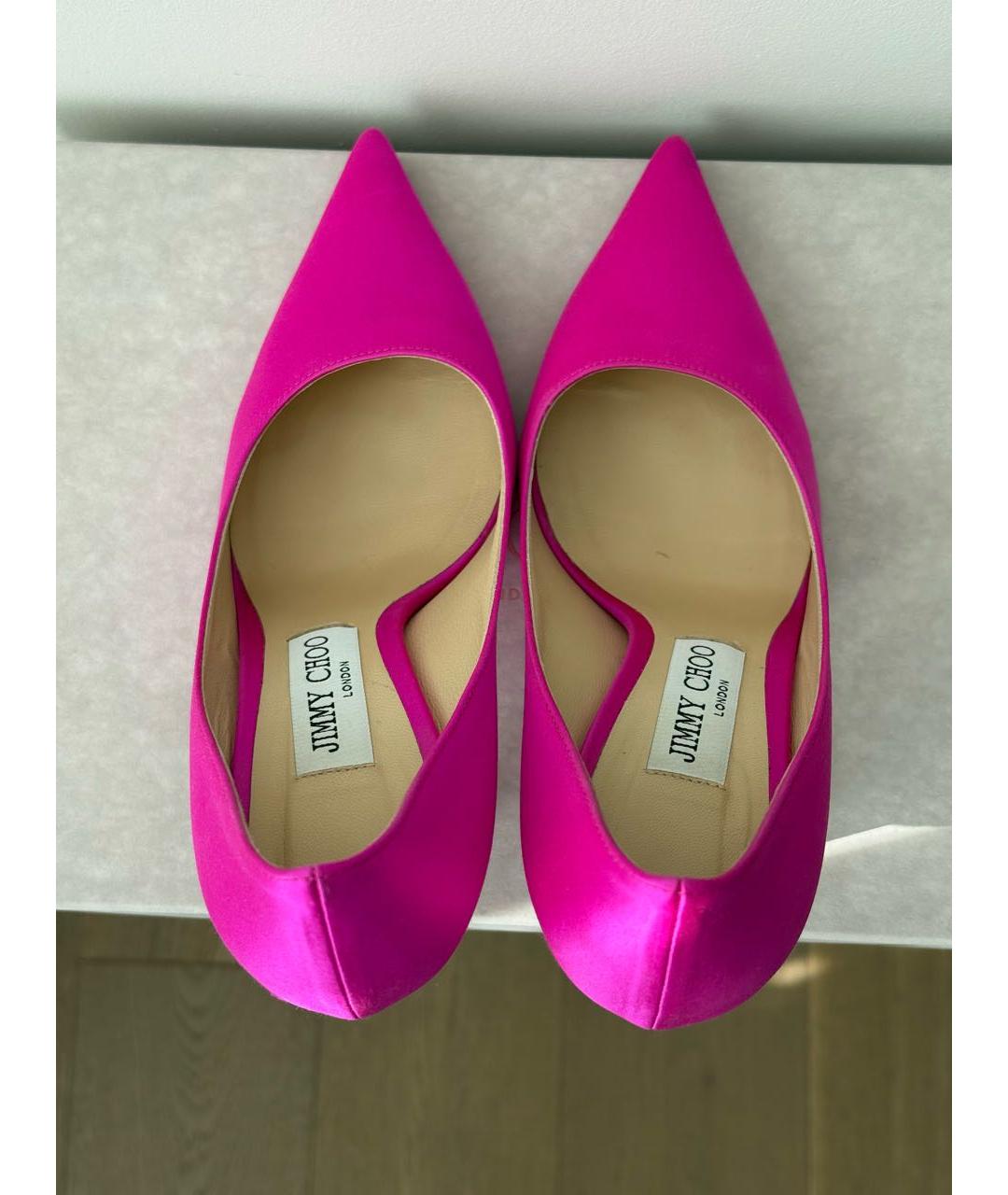 JIMMY CHOO Фуксия текстильные туфли, фото 3