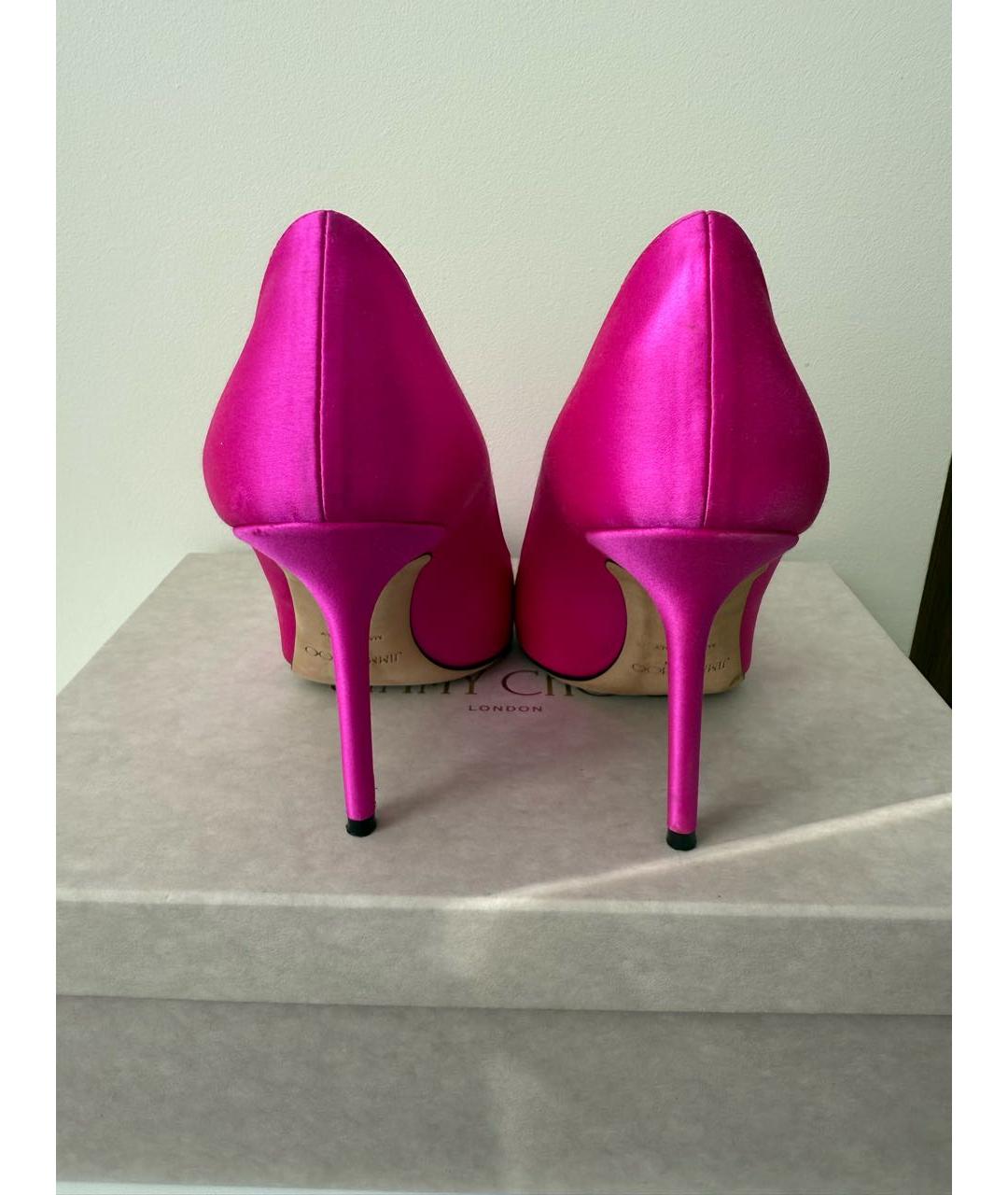 JIMMY CHOO Фуксия текстильные туфли, фото 4
