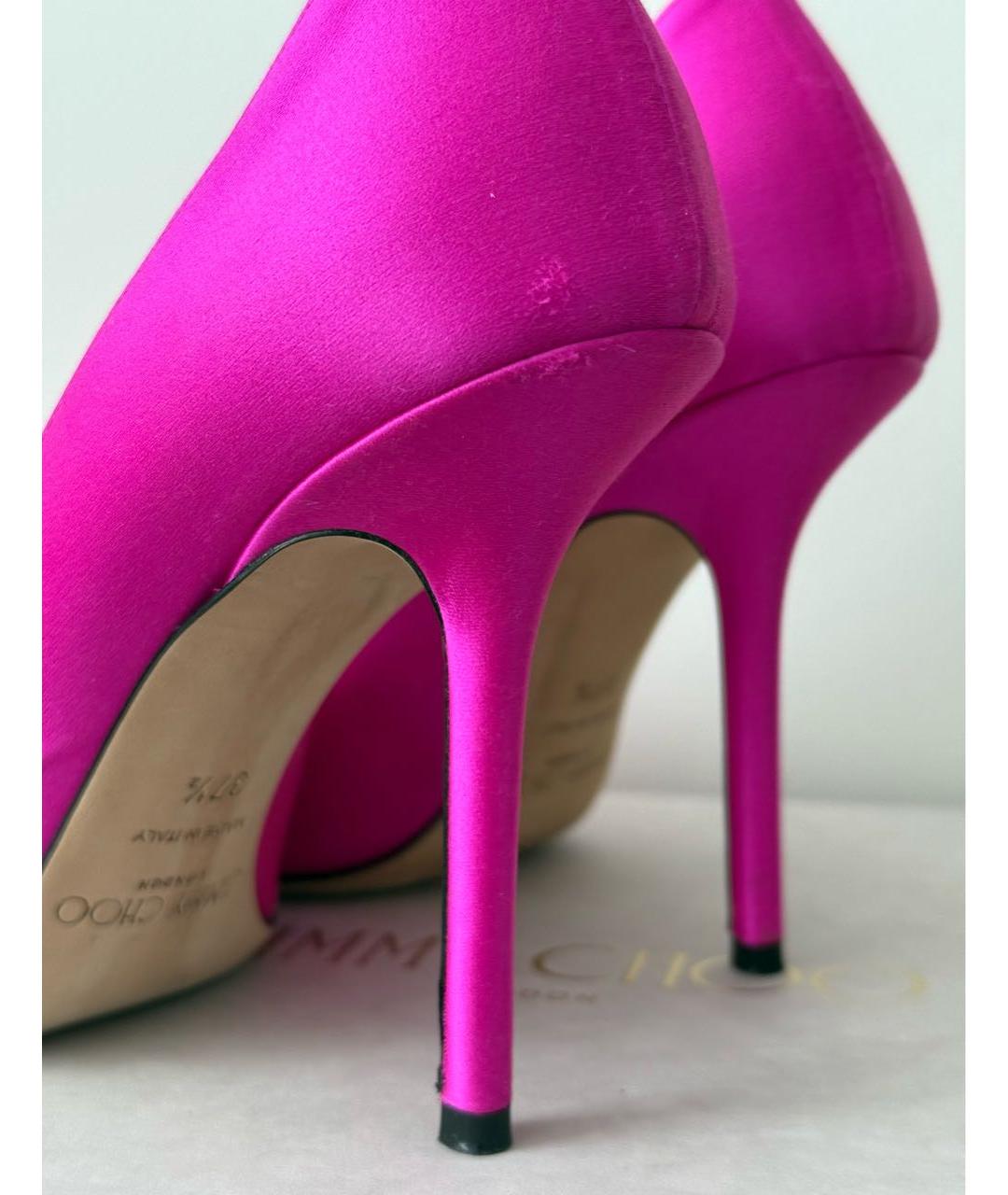 JIMMY CHOO Фуксия текстильные туфли, фото 8