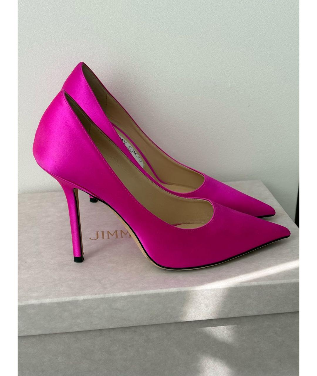JIMMY CHOO Фуксия текстильные туфли, фото 5