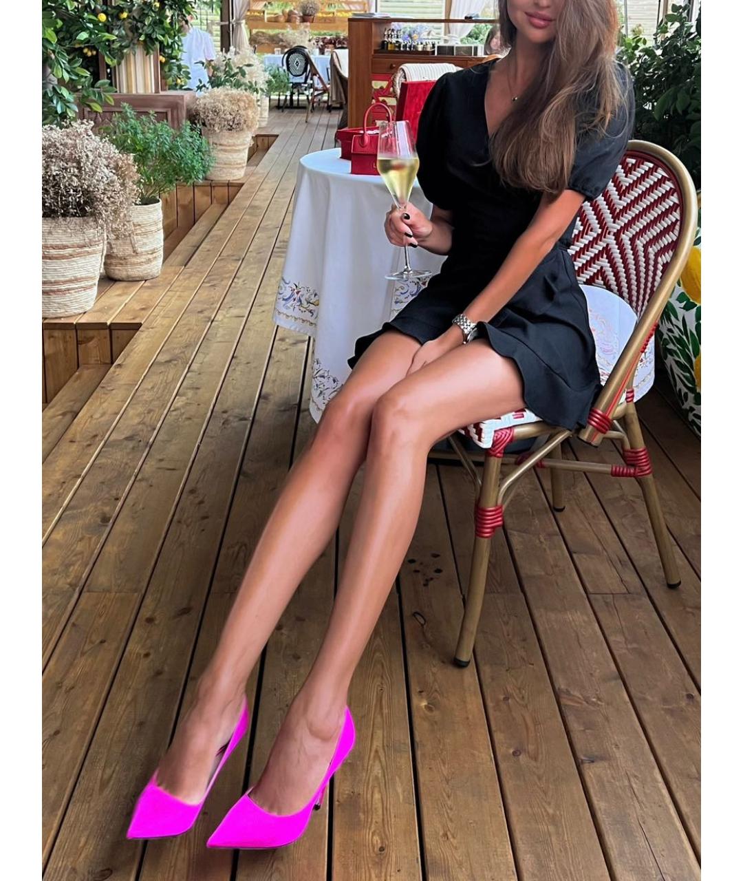 JIMMY CHOO Фуксия текстильные туфли, фото 6