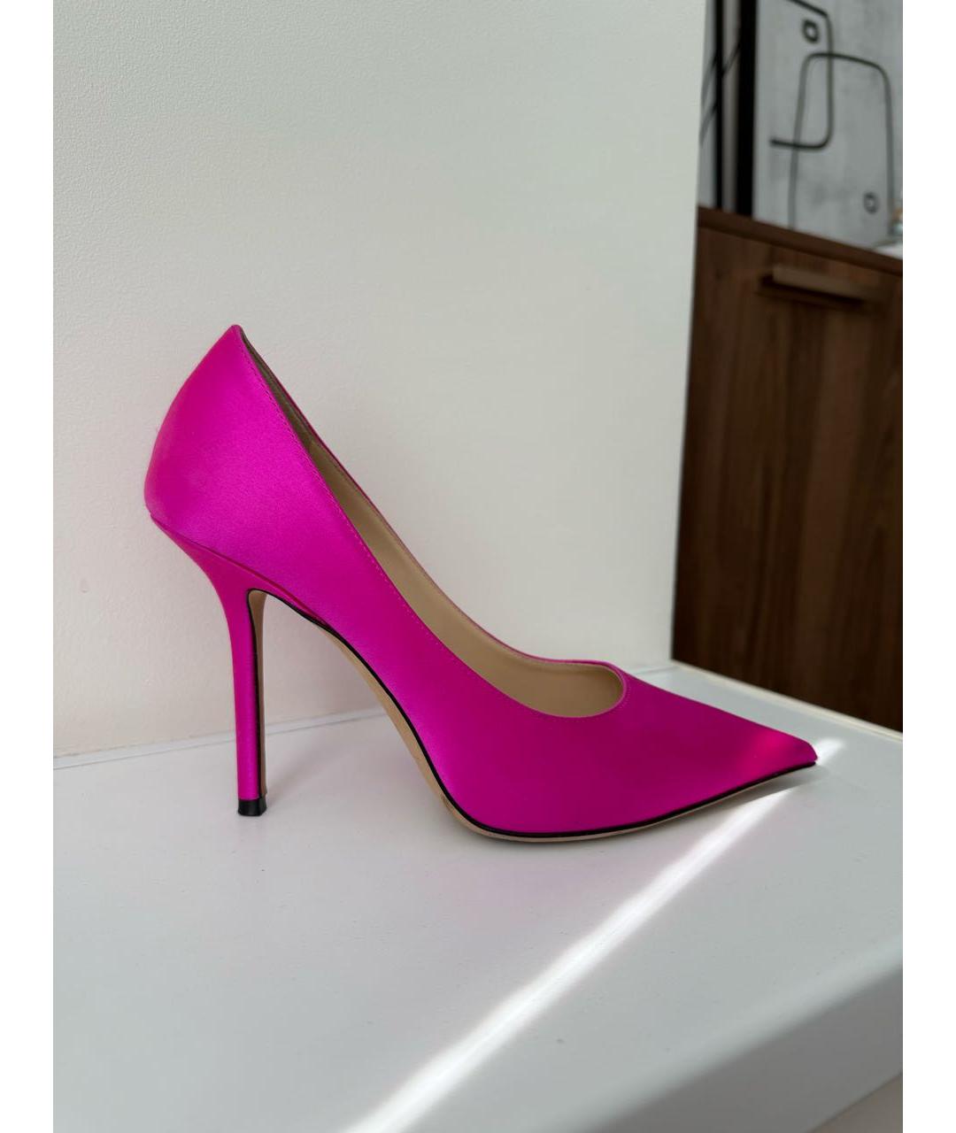 JIMMY CHOO Фуксия текстильные туфли, фото 9
