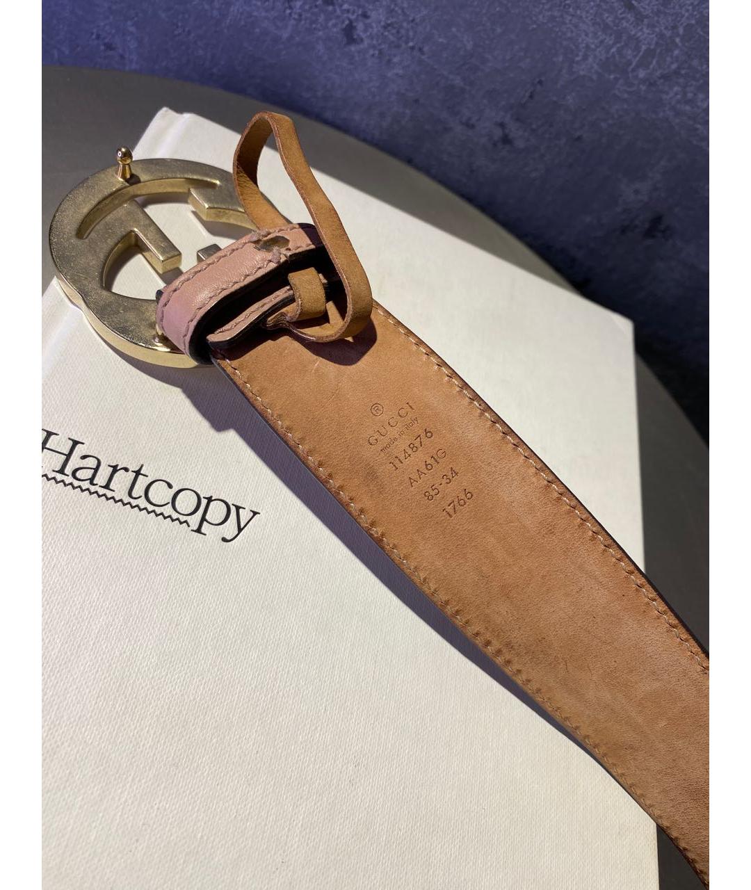 GUCCI Розовый кожаный ремень, фото 4