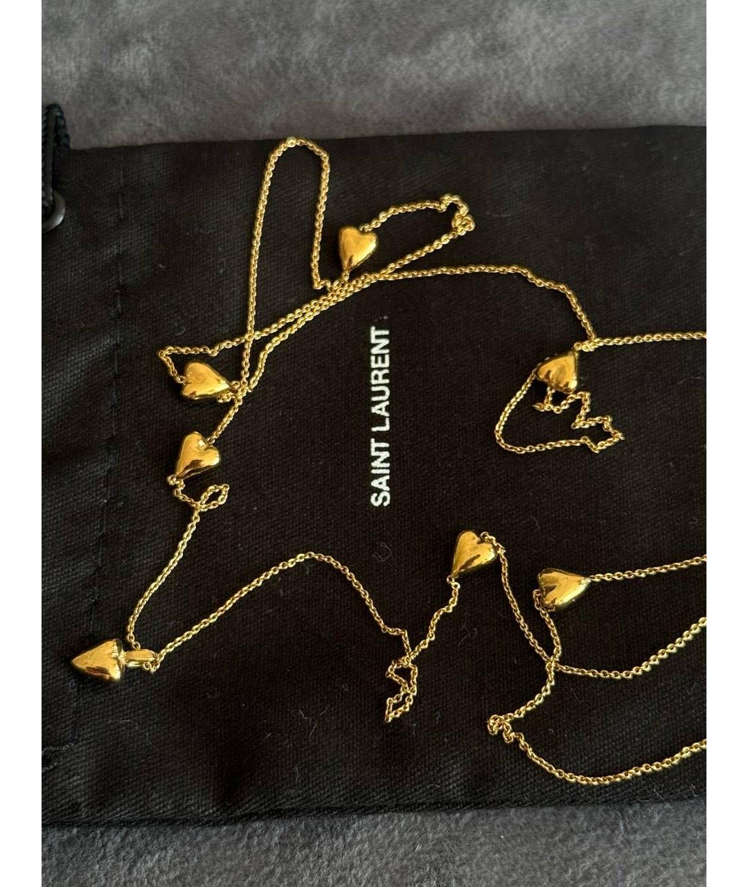 SAINT LAURENT Золотое колье, фото 2