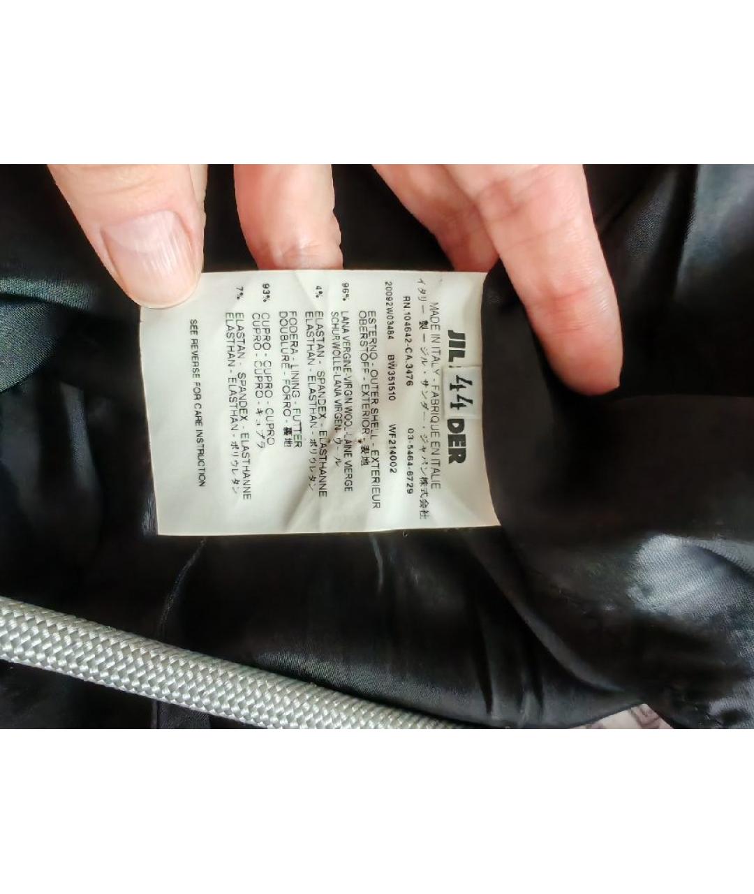 JIL SANDER Черная шерстяная юбка миди, фото 6