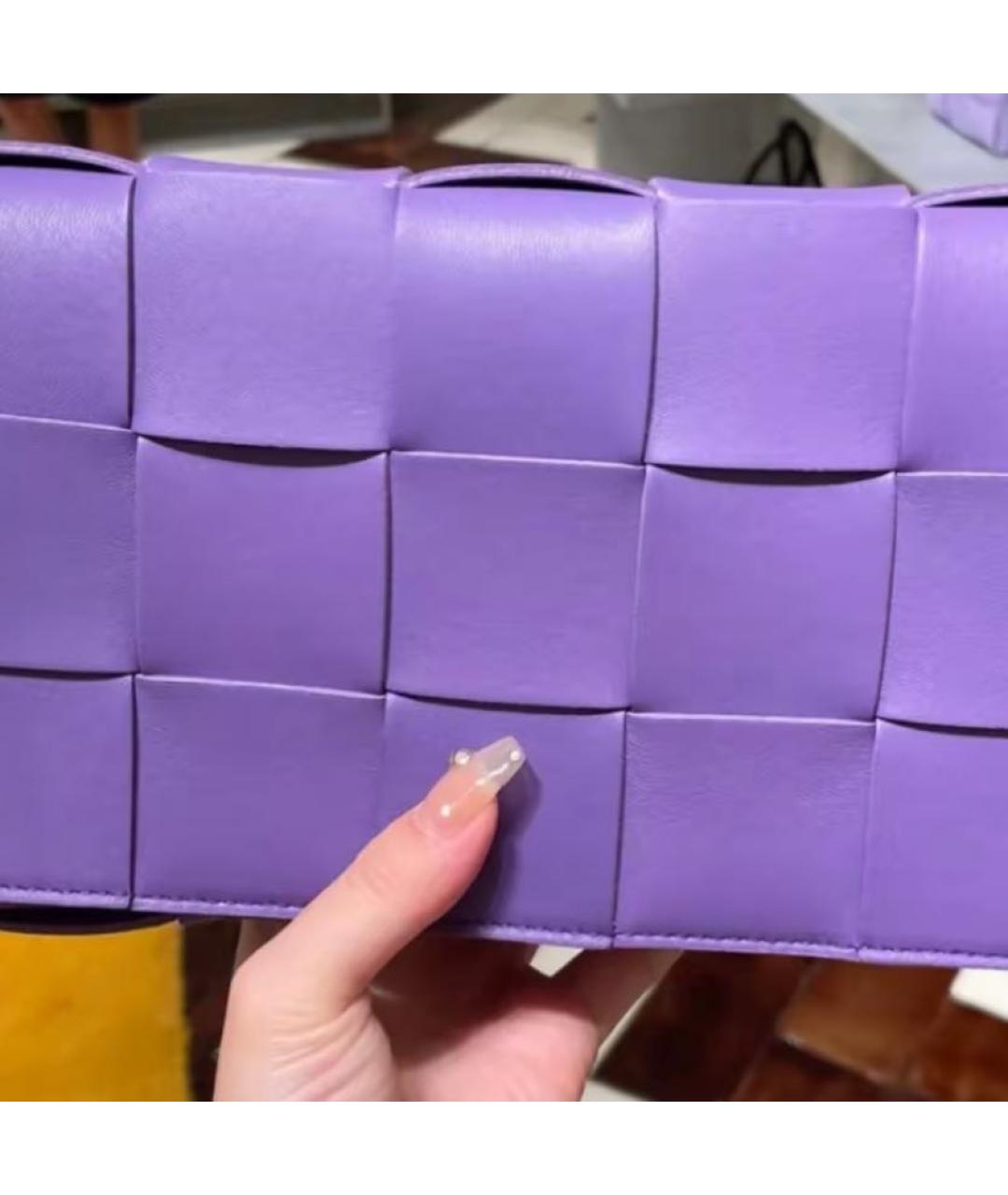 BOTTEGA VENETA Фиолетовая кожаная сумка через плечо, фото 4