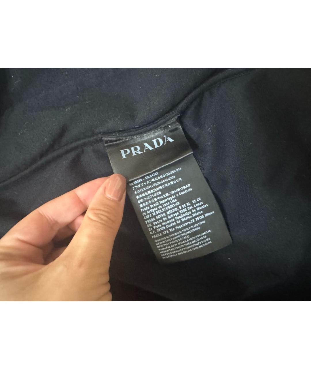PRADA Черная полиэстеровая куртка, фото 4