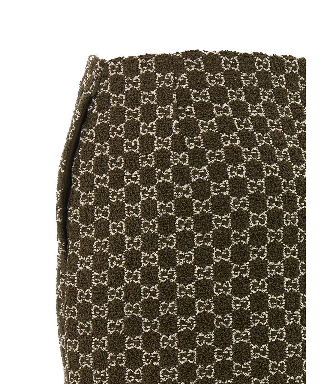 GUCCI Зеленая хлопковая юбка мини, фото 4