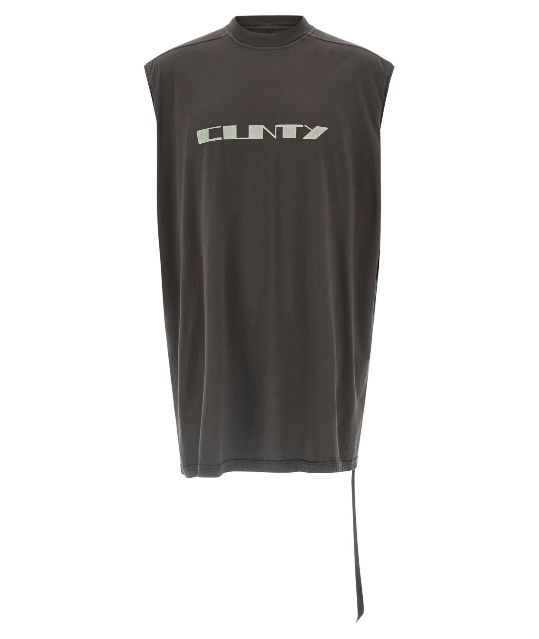 RICK OWENS DRKSHDW Серая хлопковая футболка, фото 1