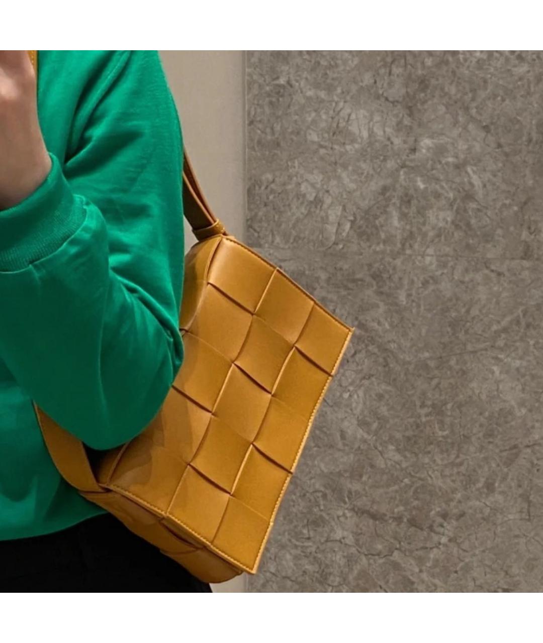 BOTTEGA VENETA Оранжевая кожаная сумка через плечо, фото 4