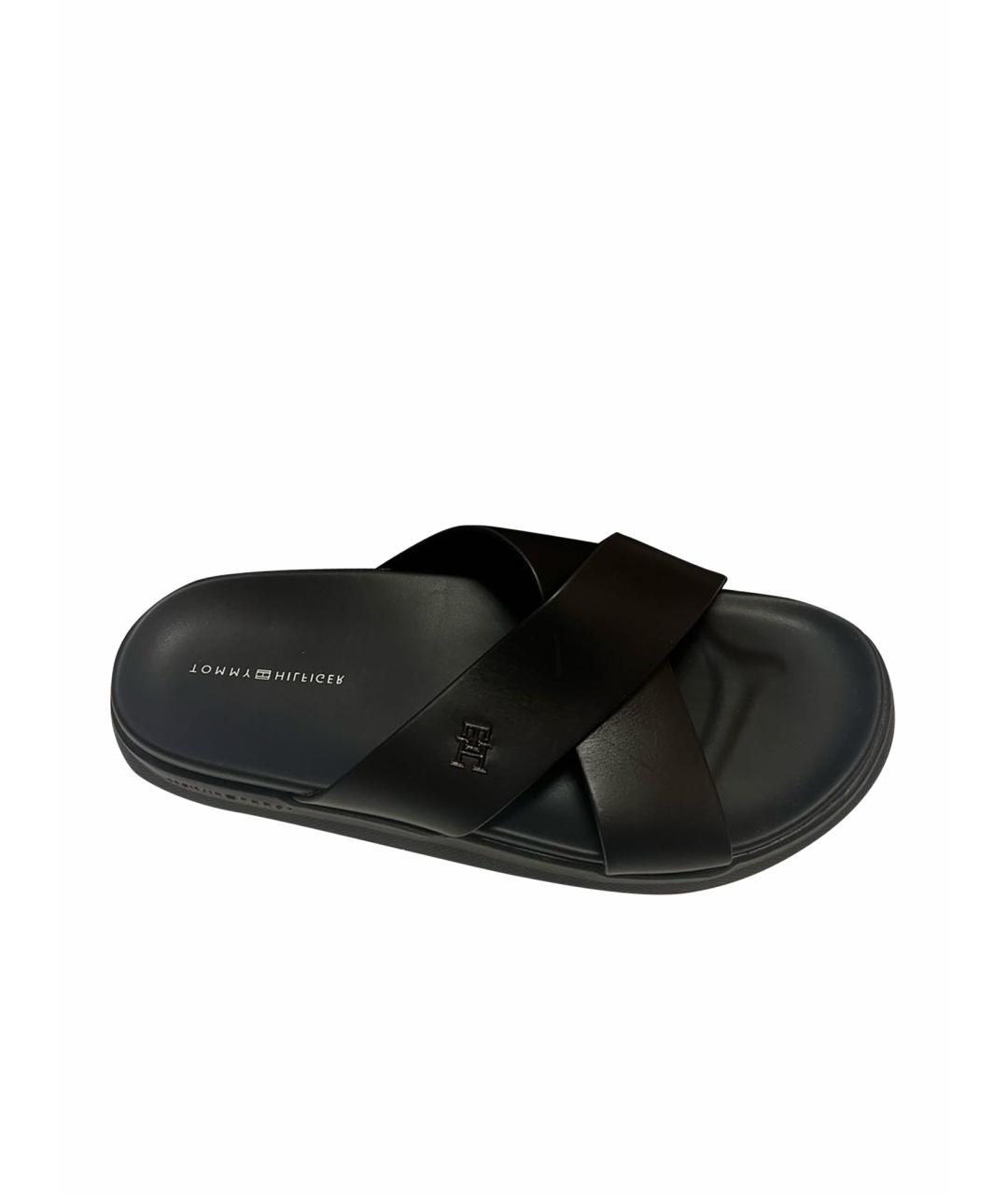 CALVIN KLEIN Черные сандалии из искусственной кожи, фото 1