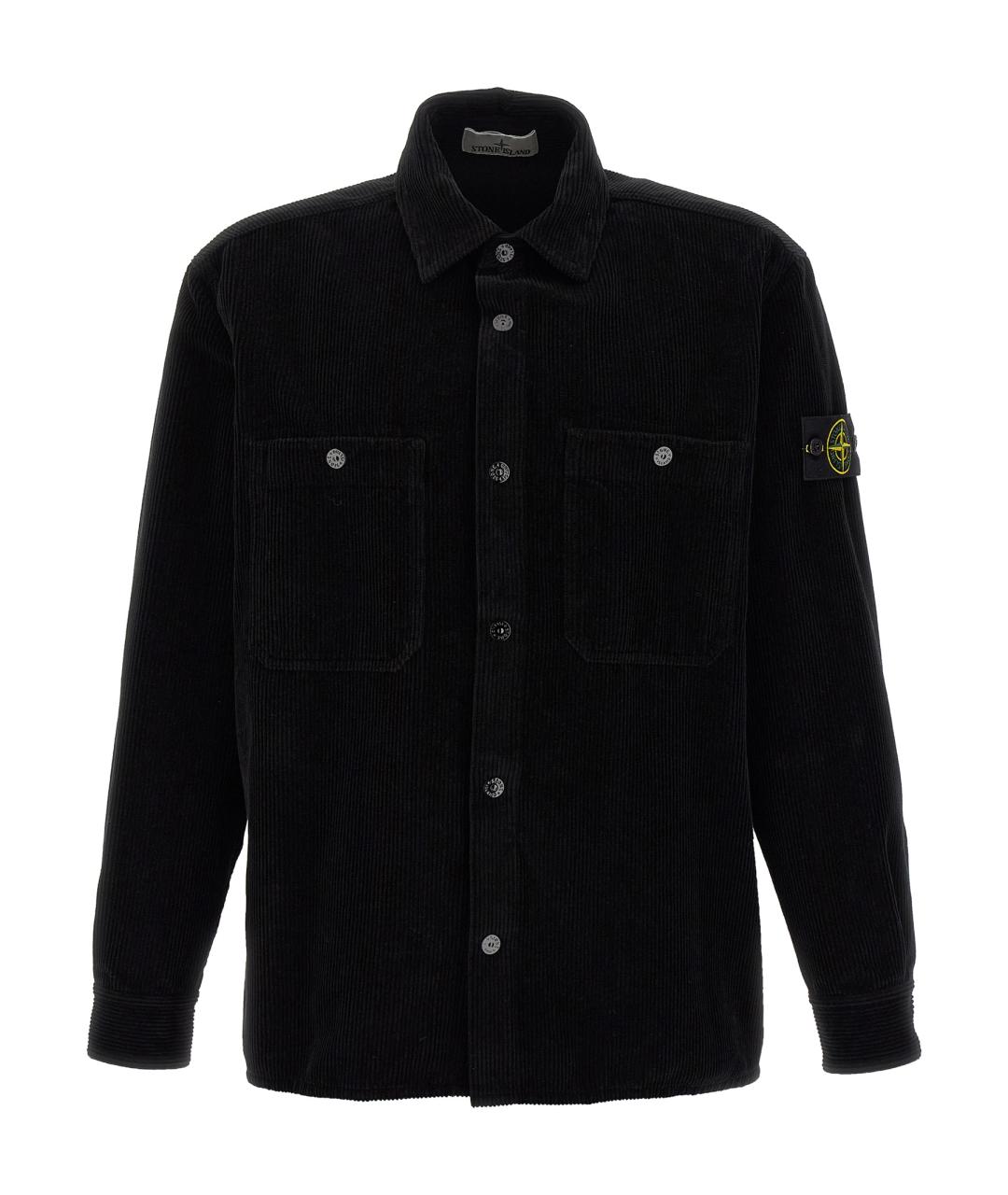 STONE ISLAND Черная хлопковая кэжуал рубашка, фото 1