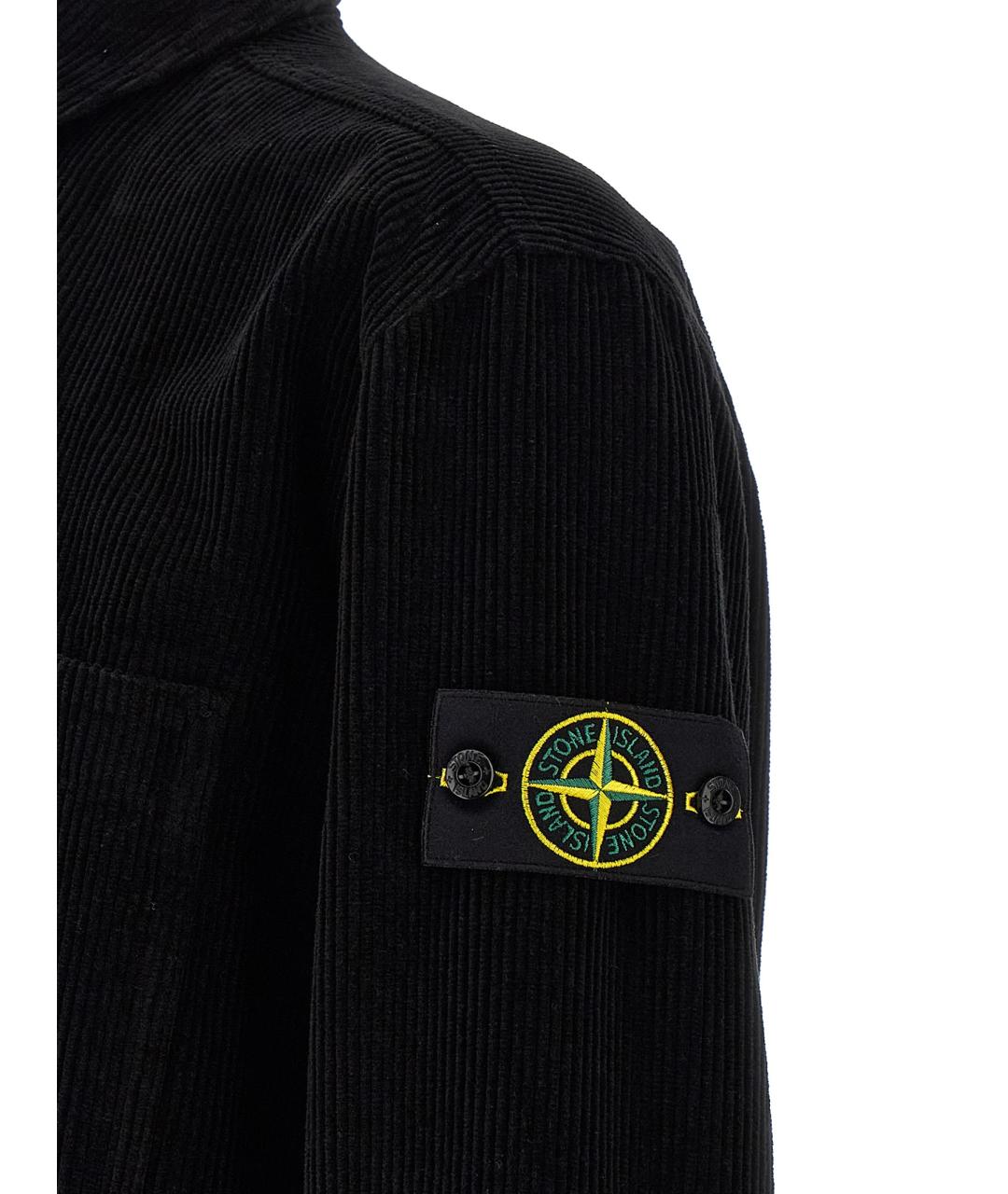 STONE ISLAND Черная хлопковая кэжуал рубашка, фото 4