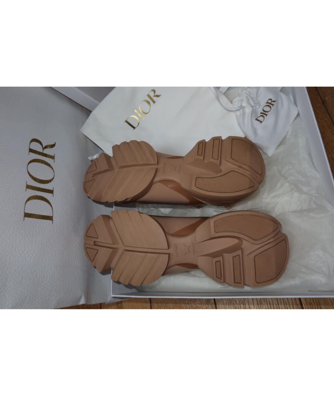 CHRISTIAN DIOR Бежевые кожаные кеды, фото 3