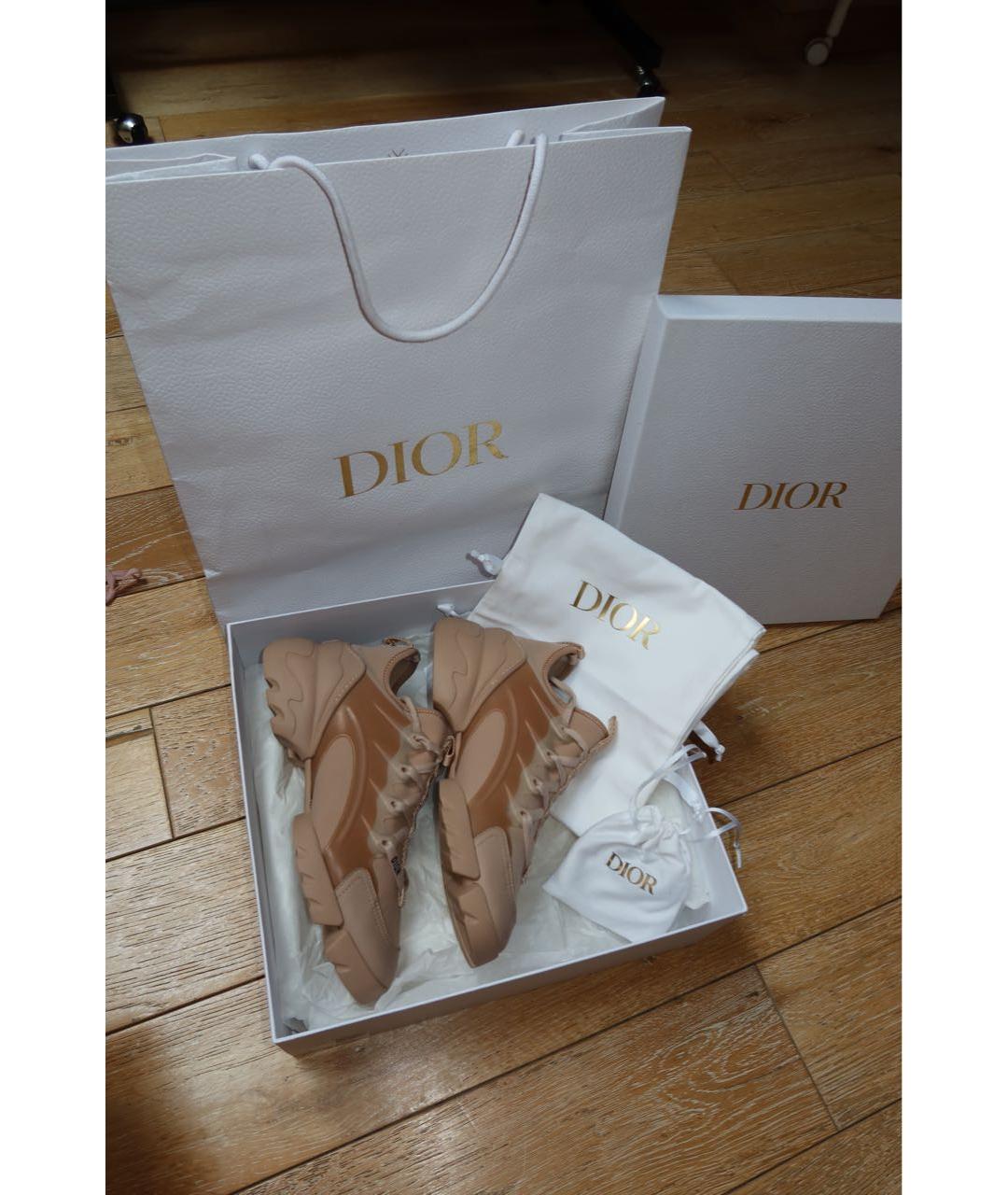CHRISTIAN DIOR Бежевые кожаные кеды, фото 4