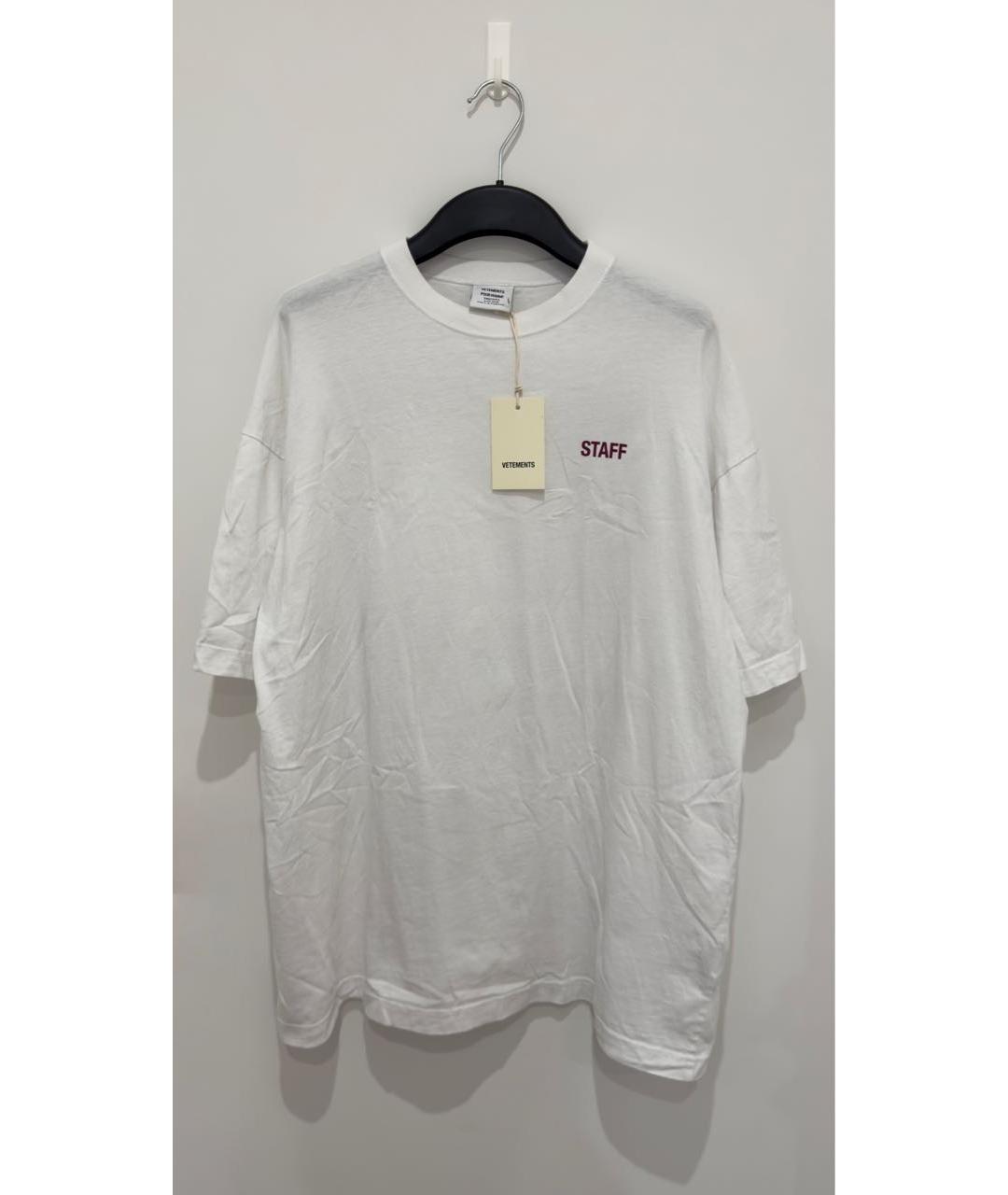 VETEMENTS Белая хлопковая футболка, фото 2
