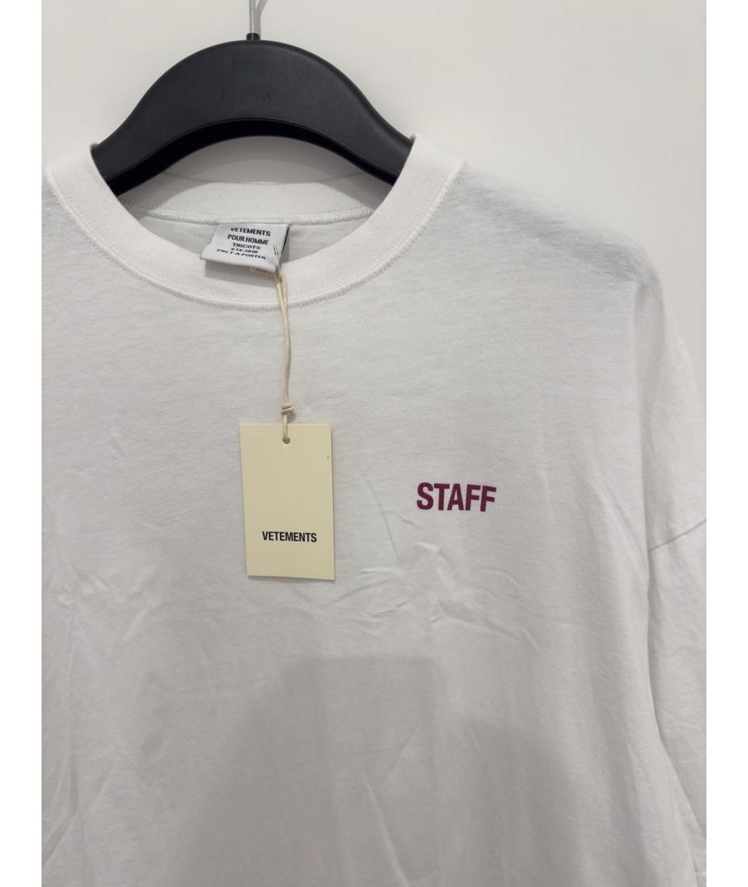 VETEMENTS Белая хлопковая футболка, фото 3