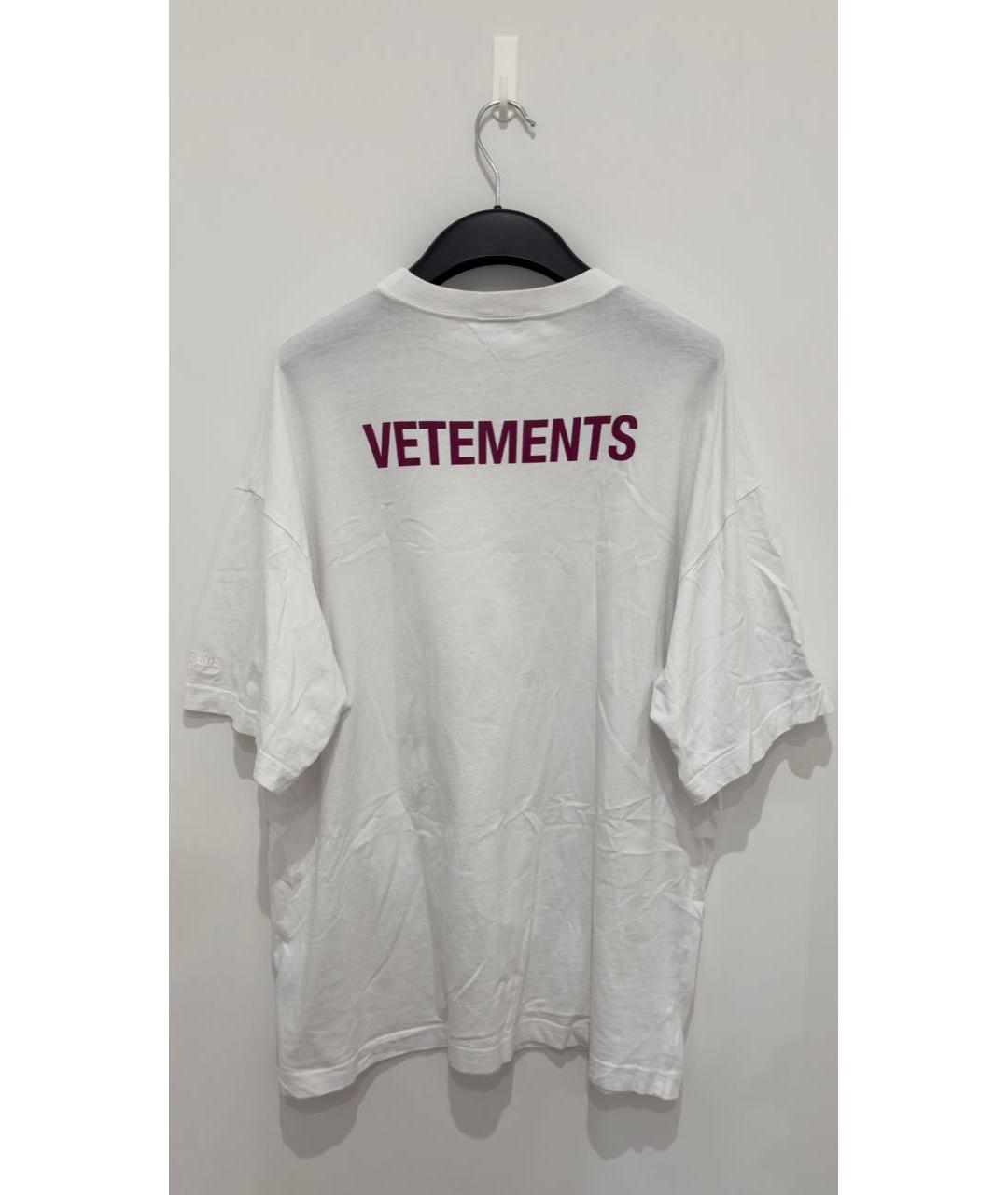 VETEMENTS Белая хлопковая футболка, фото 4