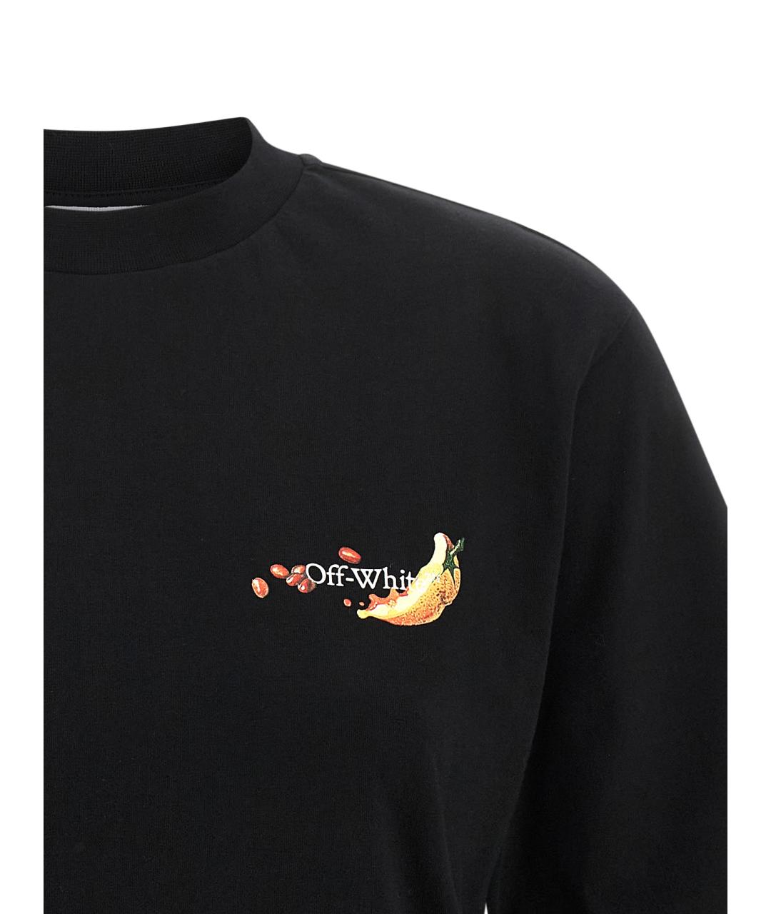 OFF-WHITE Черная хлопковая футболка, фото 3