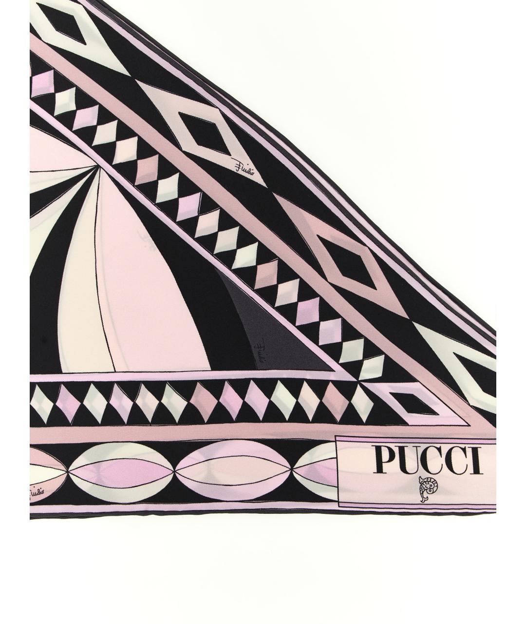 EMILIO PUCCI Розовый шелковый шарф, фото 2