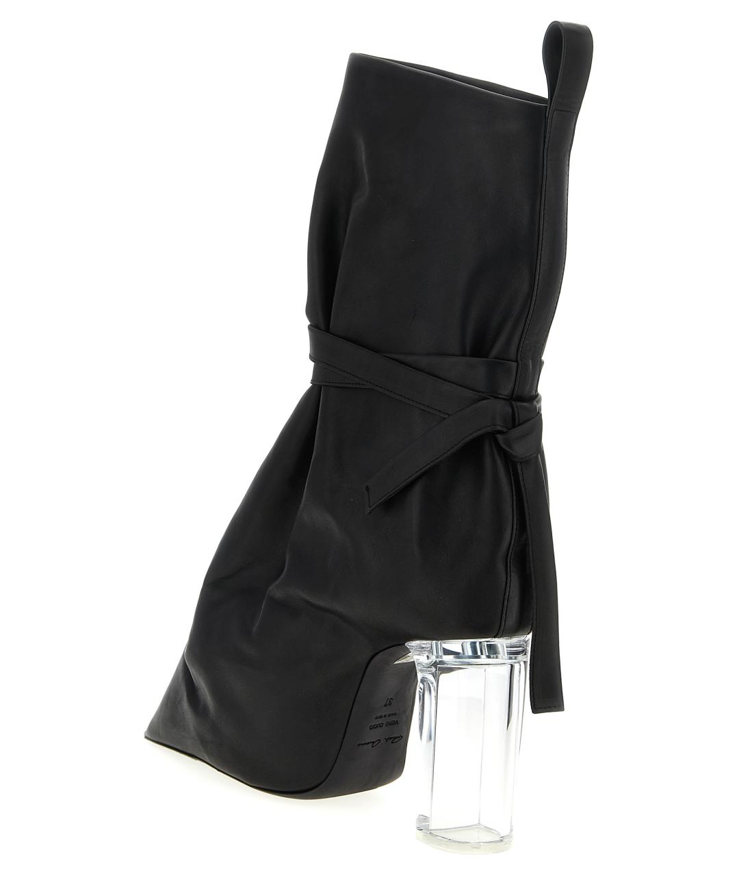 RICK OWENS Черные кожаные ботильоны, фото 3