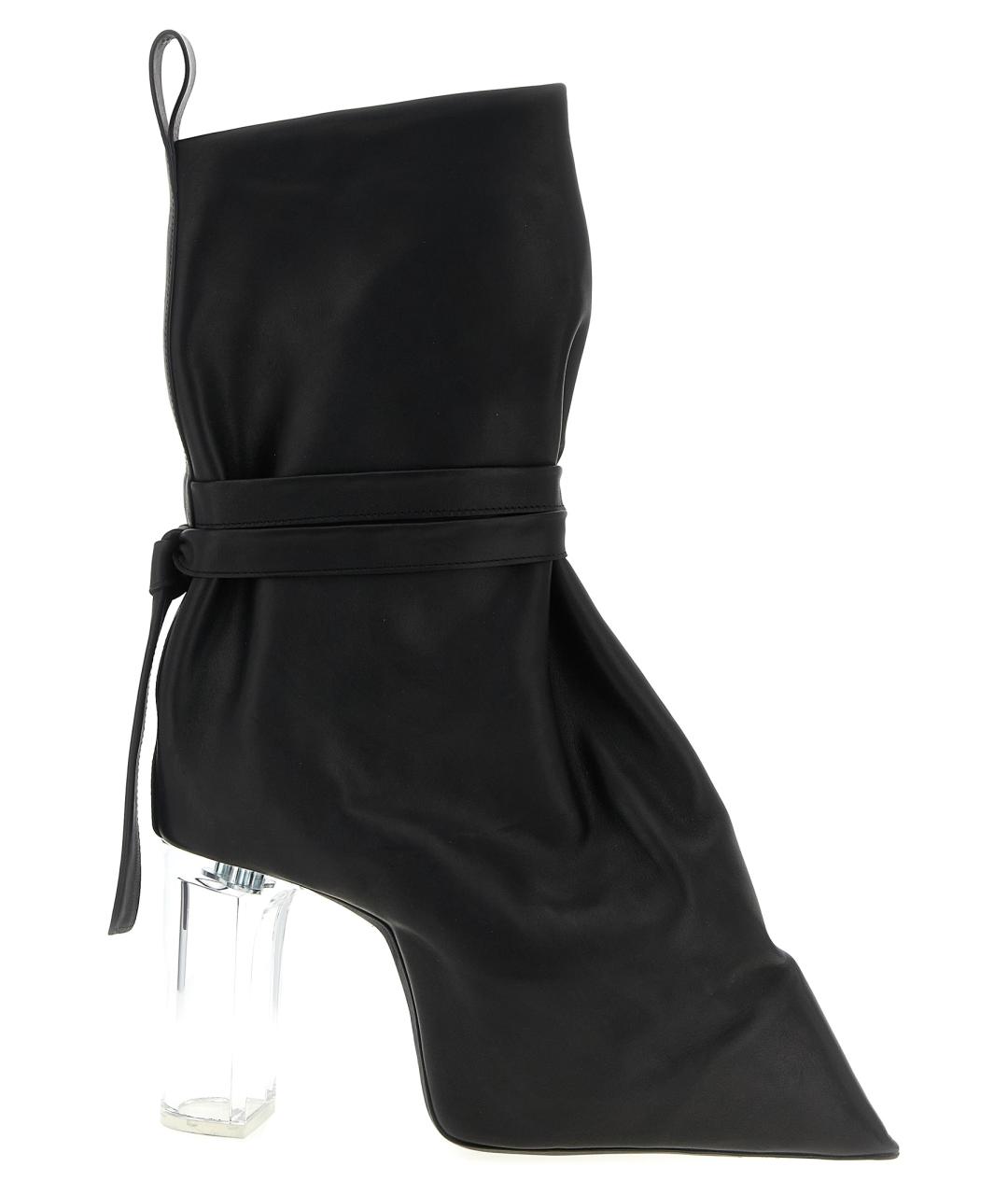 RICK OWENS Черные кожаные ботильоны, фото 1