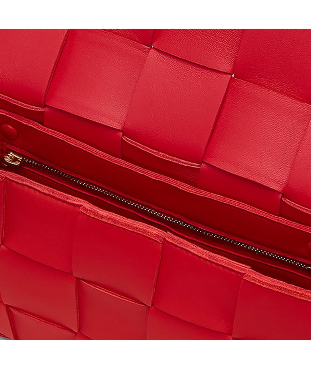 BOTTEGA VENETA Красная кожаная сумка через плечо, фото 2