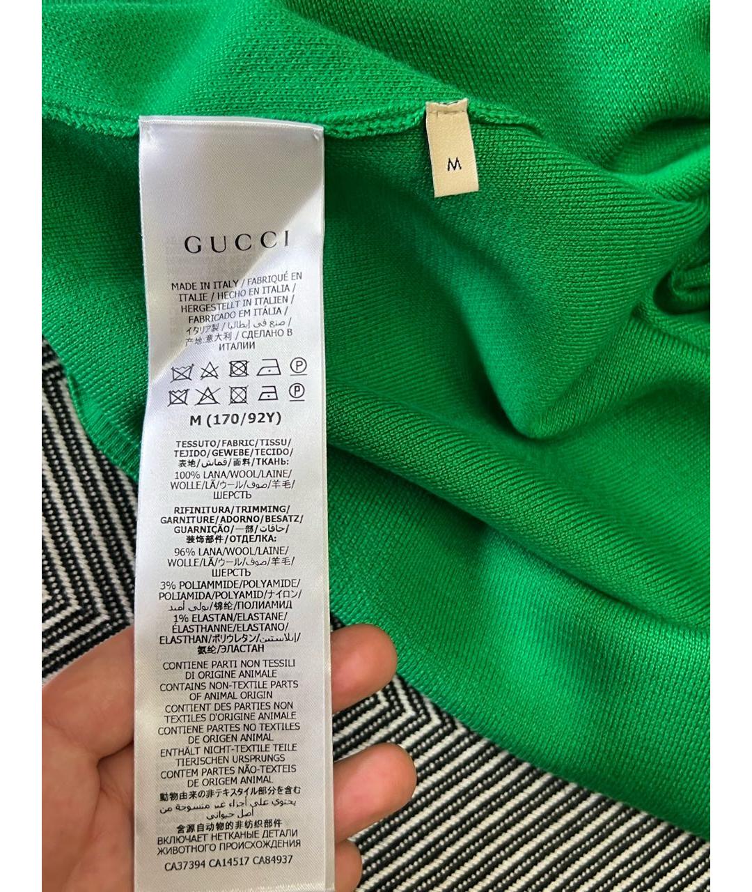 GUCCI Зеленый шерстяной джемпер / свитер, фото 6