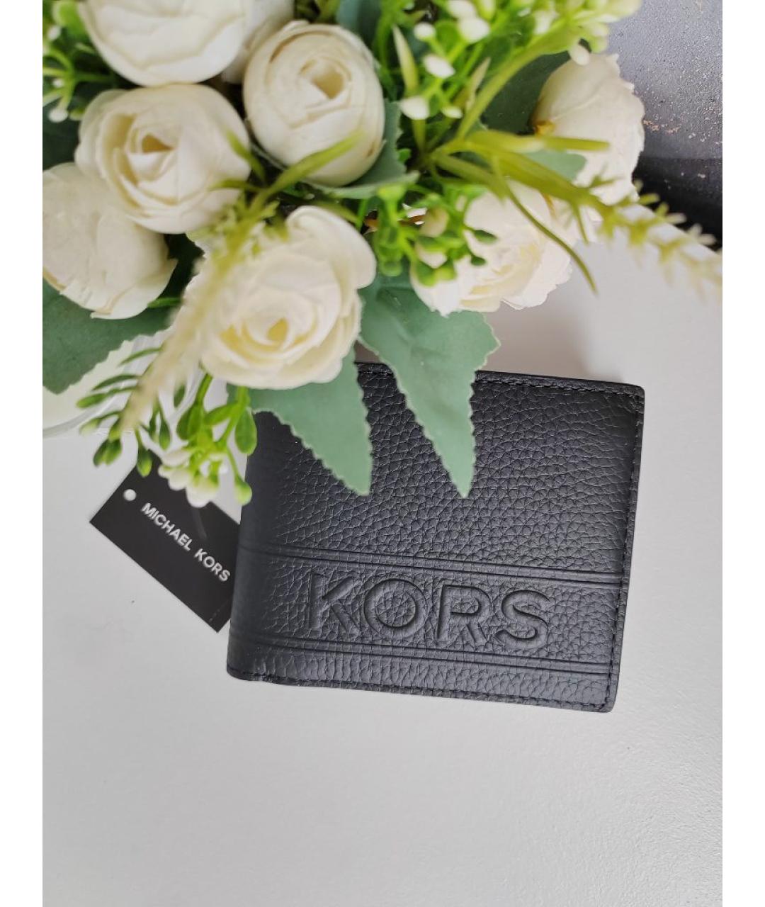 MICHAEL KORS Черный кожаный кошелек, фото 3