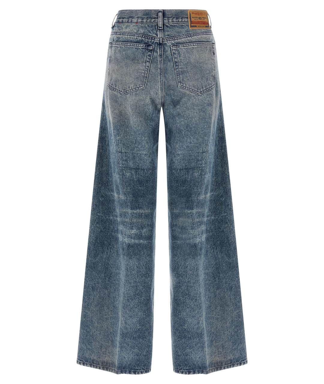 DIESEL Голубые хлопковые прямые джинсы, фото 2
