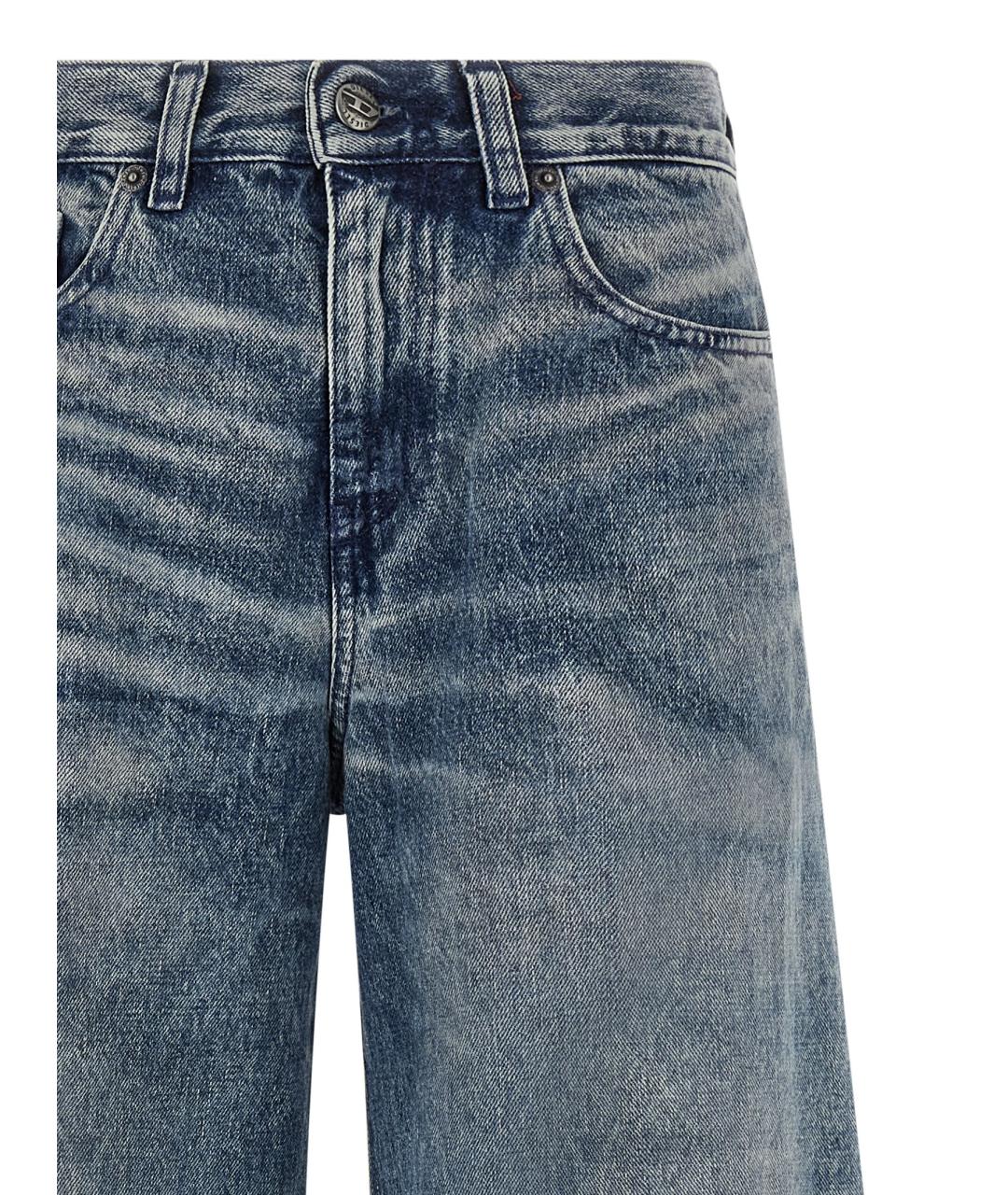 DIESEL Голубые хлопковые прямые джинсы, фото 3