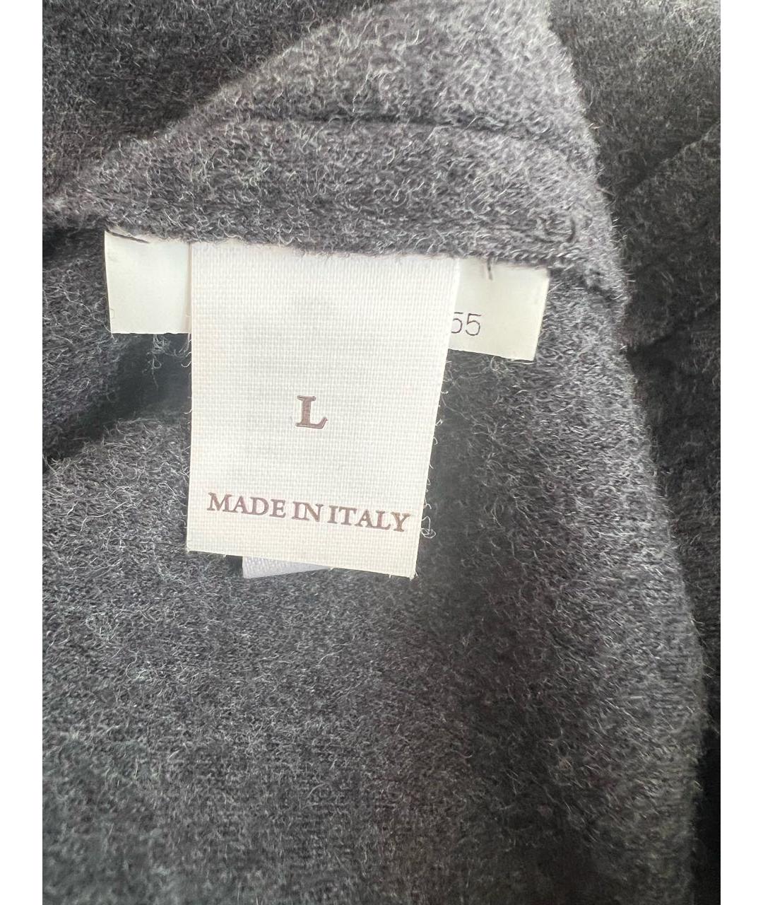 BRUNELLO CUCINELLI Серое шерстяное повседневное платье, фото 4