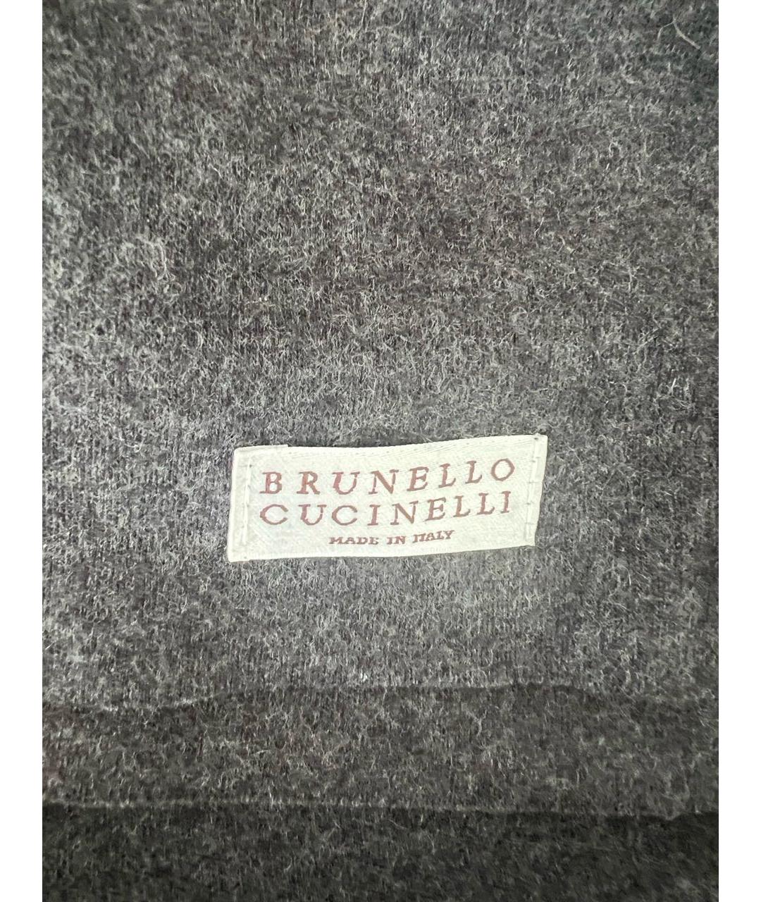 BRUNELLO CUCINELLI Серое шерстяное повседневное платье, фото 3